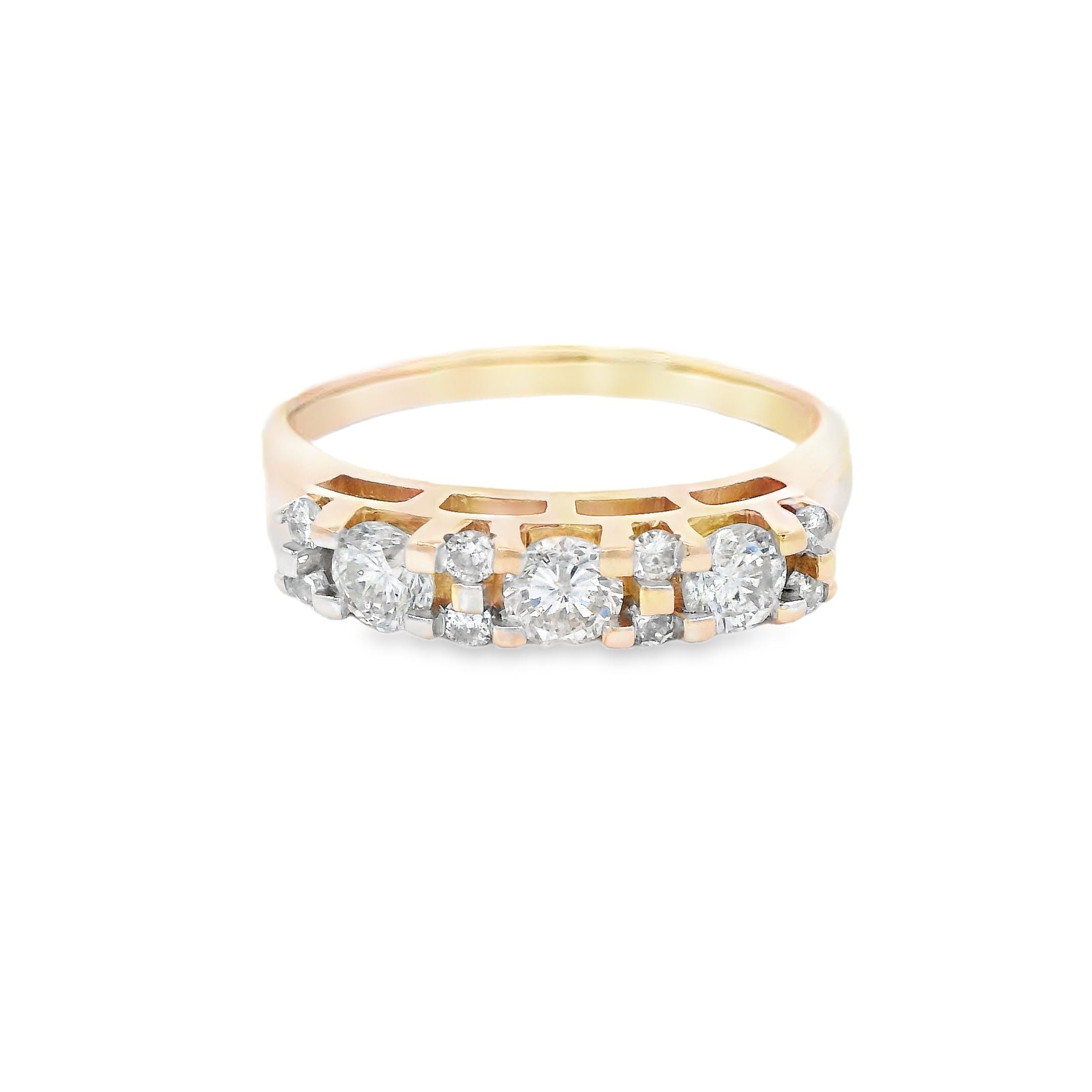 Estate Collection: 14K Yellow Gold Round Diamond Band