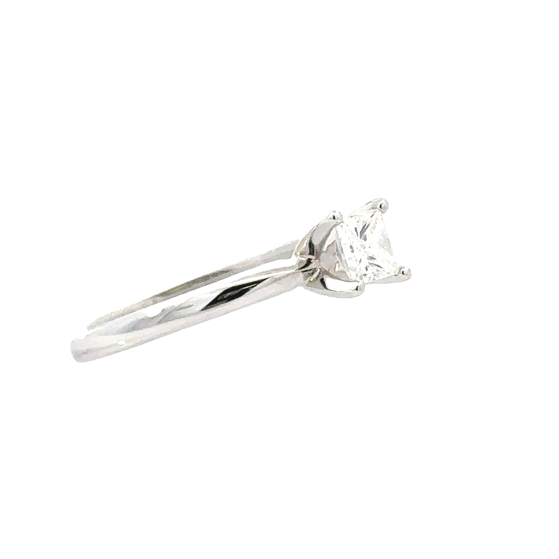 Estate Collection: 14K White Gold 3/8CT. Princess-Cut Diamond Solitaire Engagement Ring