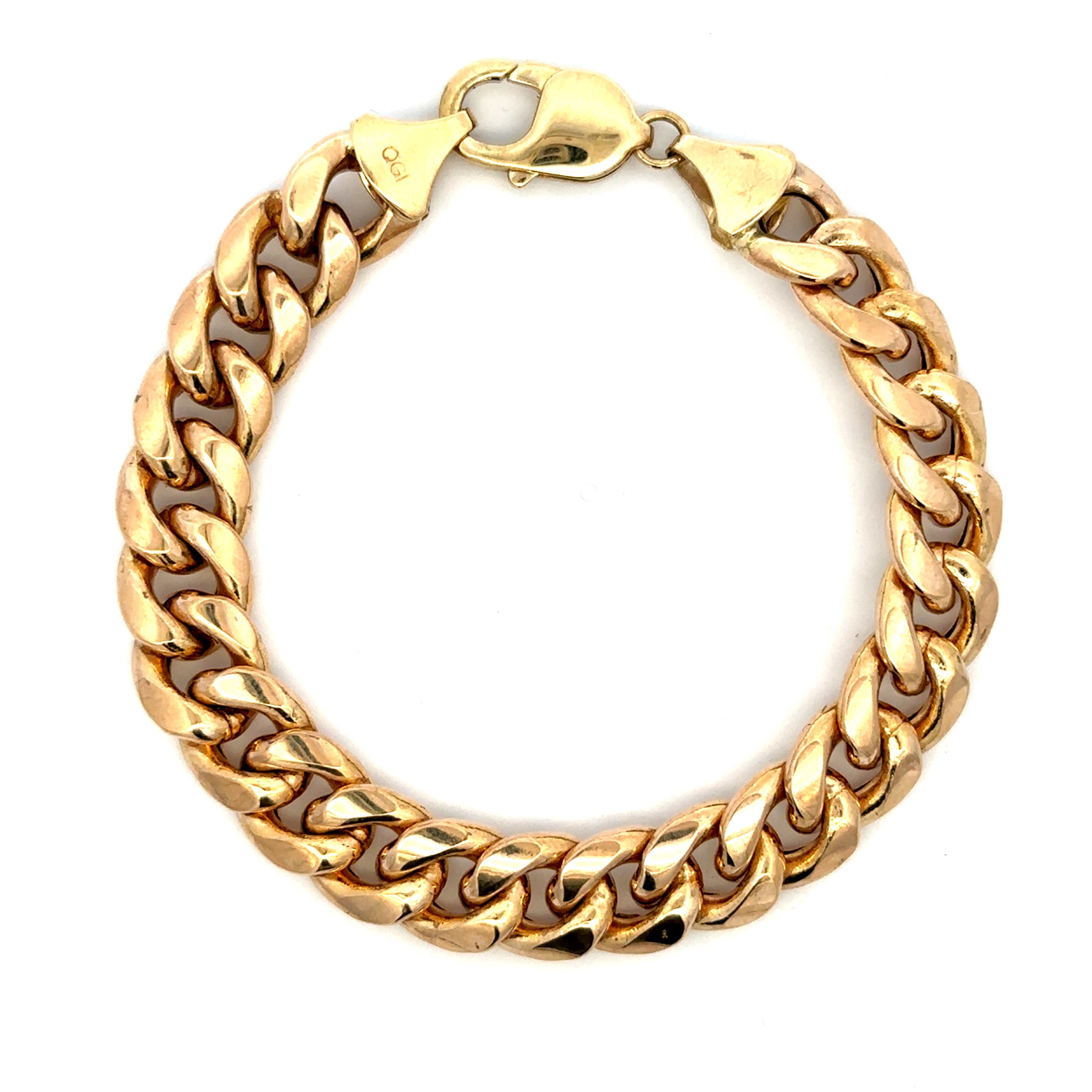 Estate Collection: 14K Yellow Gold 8" 12mm Cuban Bracelet