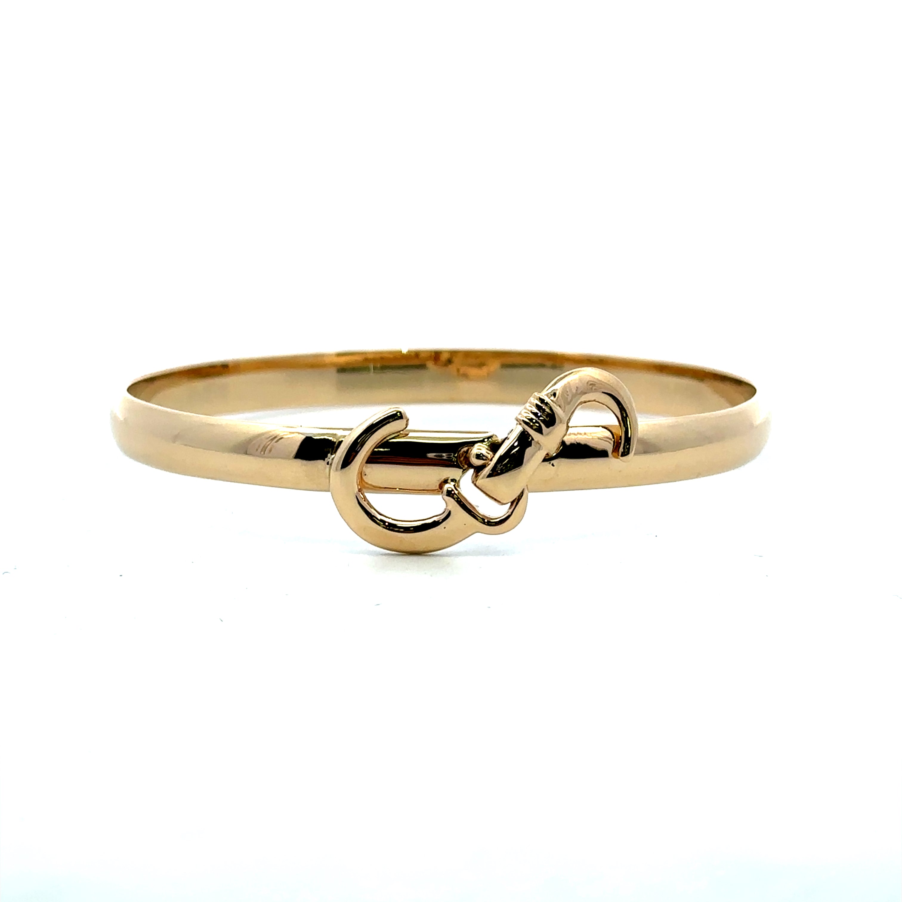 Estate Collection: 18K Yellow Gold Sonya Hook Inspired Bangle Bracelet