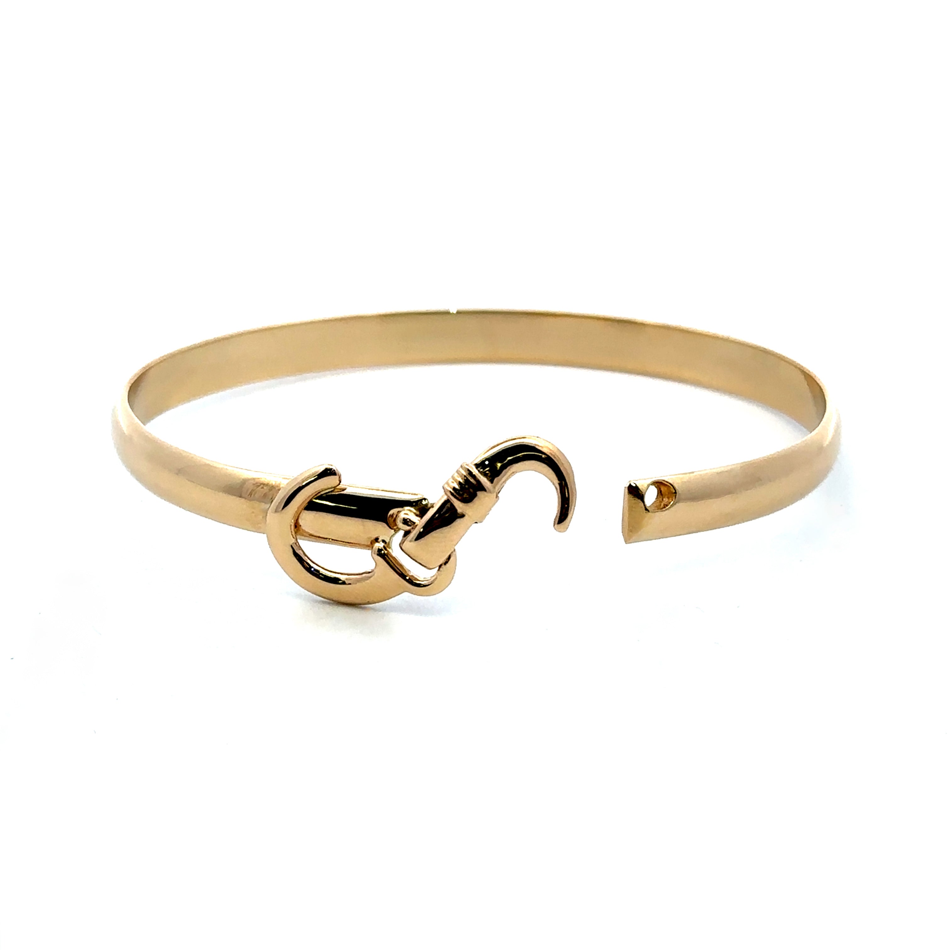 Estate Collection: 18K Yellow Gold Sonya Hook Inspired Bangle Bracelet