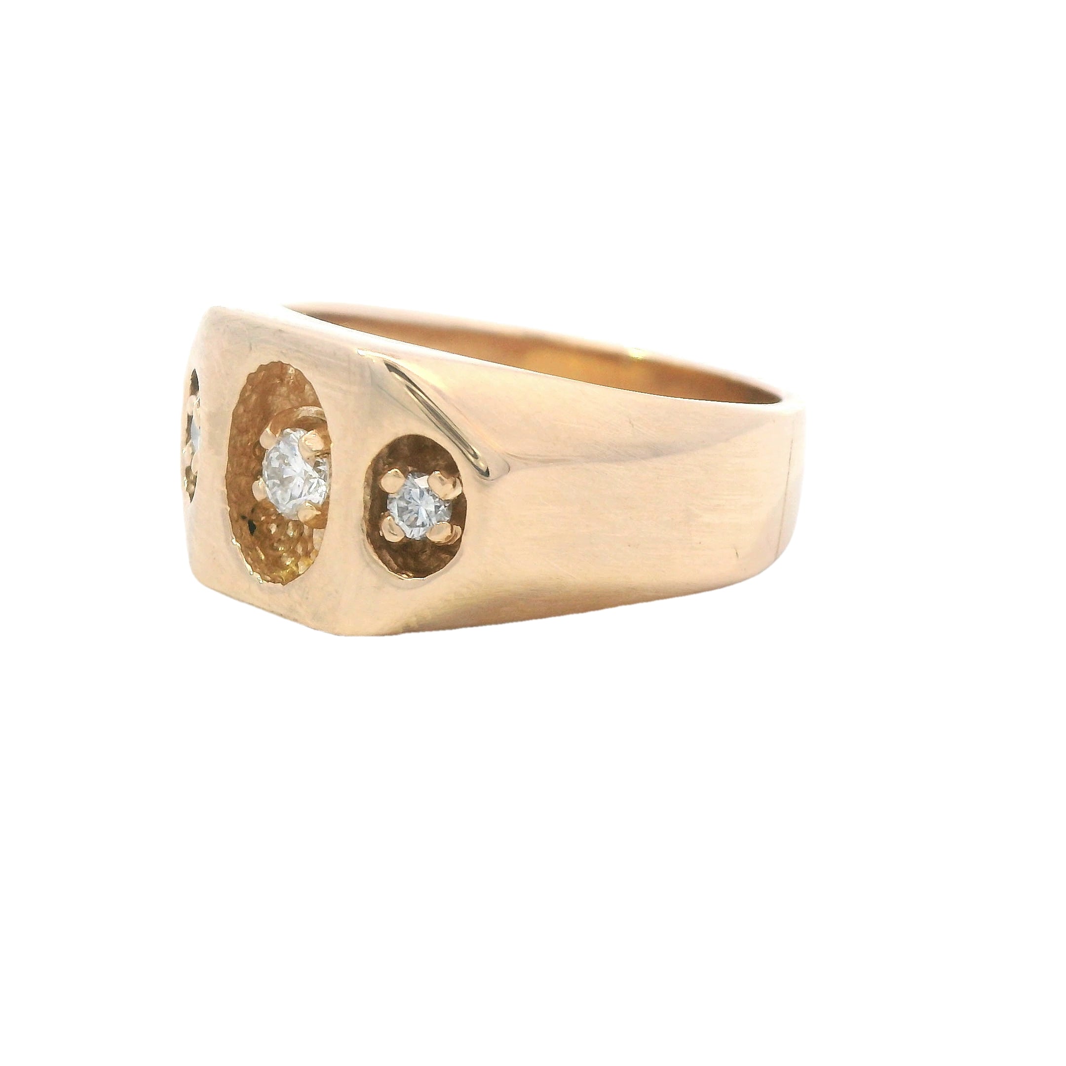 Estate Collection: 14K Yellow Gold Diamond Signet Ring