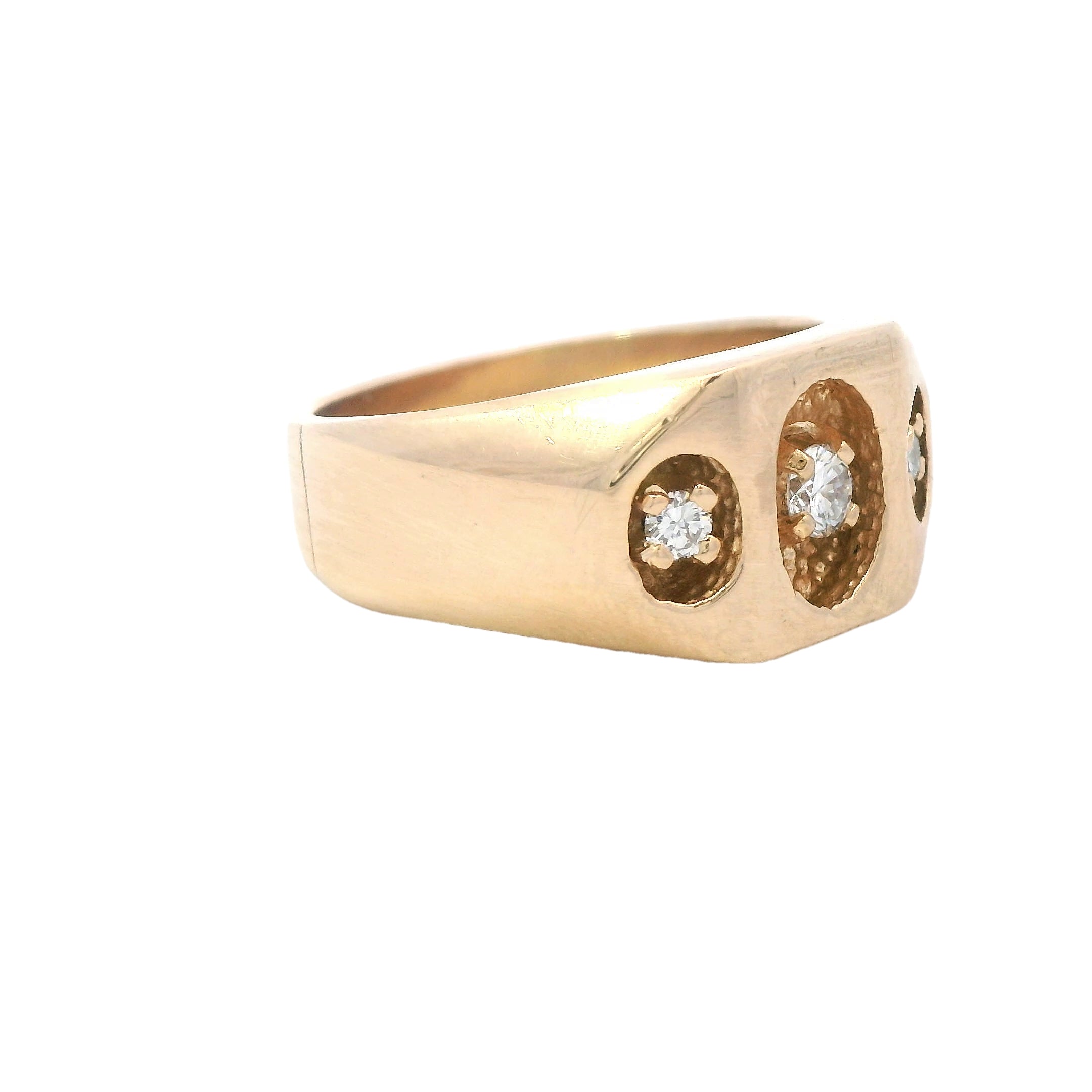 Estate Collection: 14K Yellow Gold Diamond Signet Ring