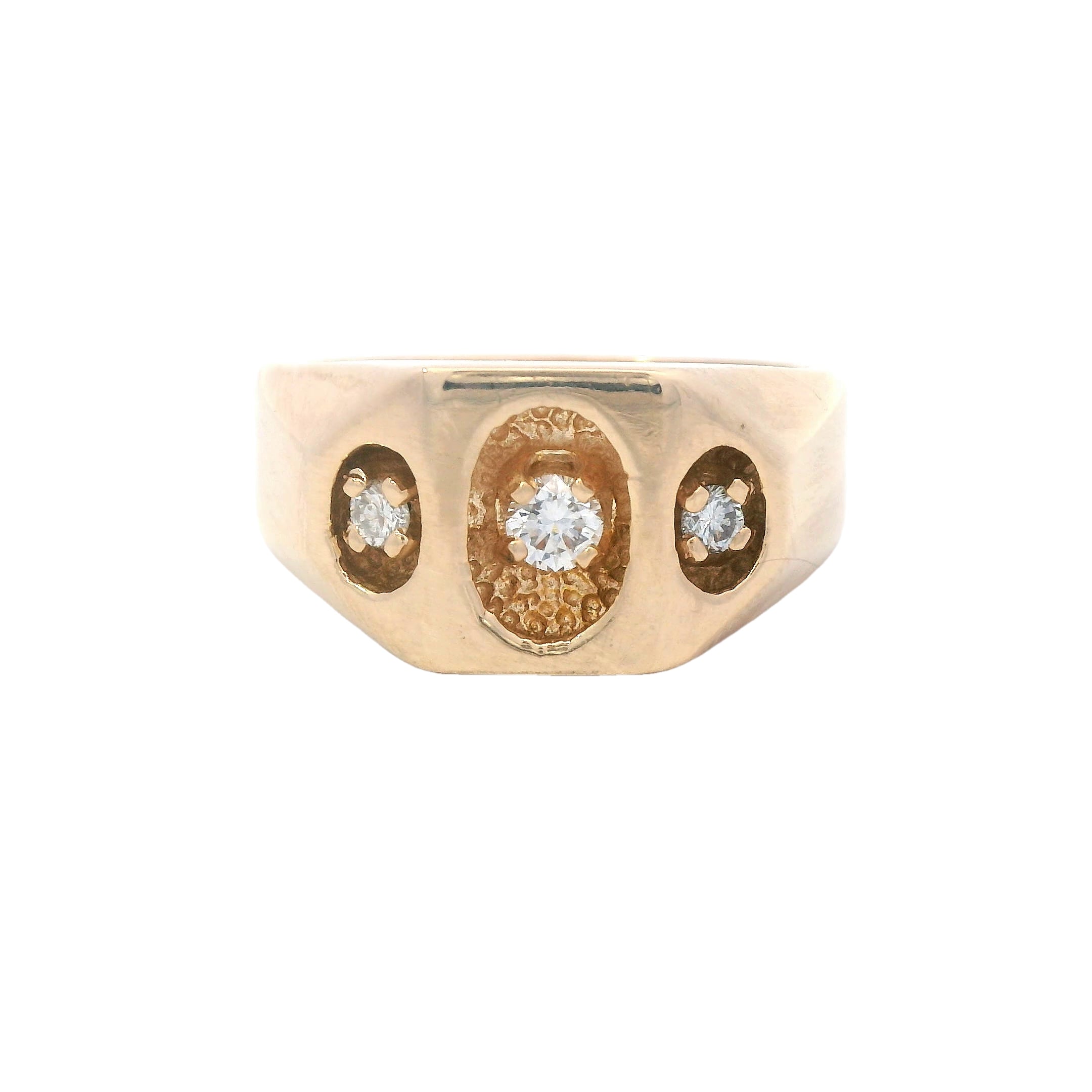 Estate Collection: 14K Yellow Gold Diamond Signet Ring