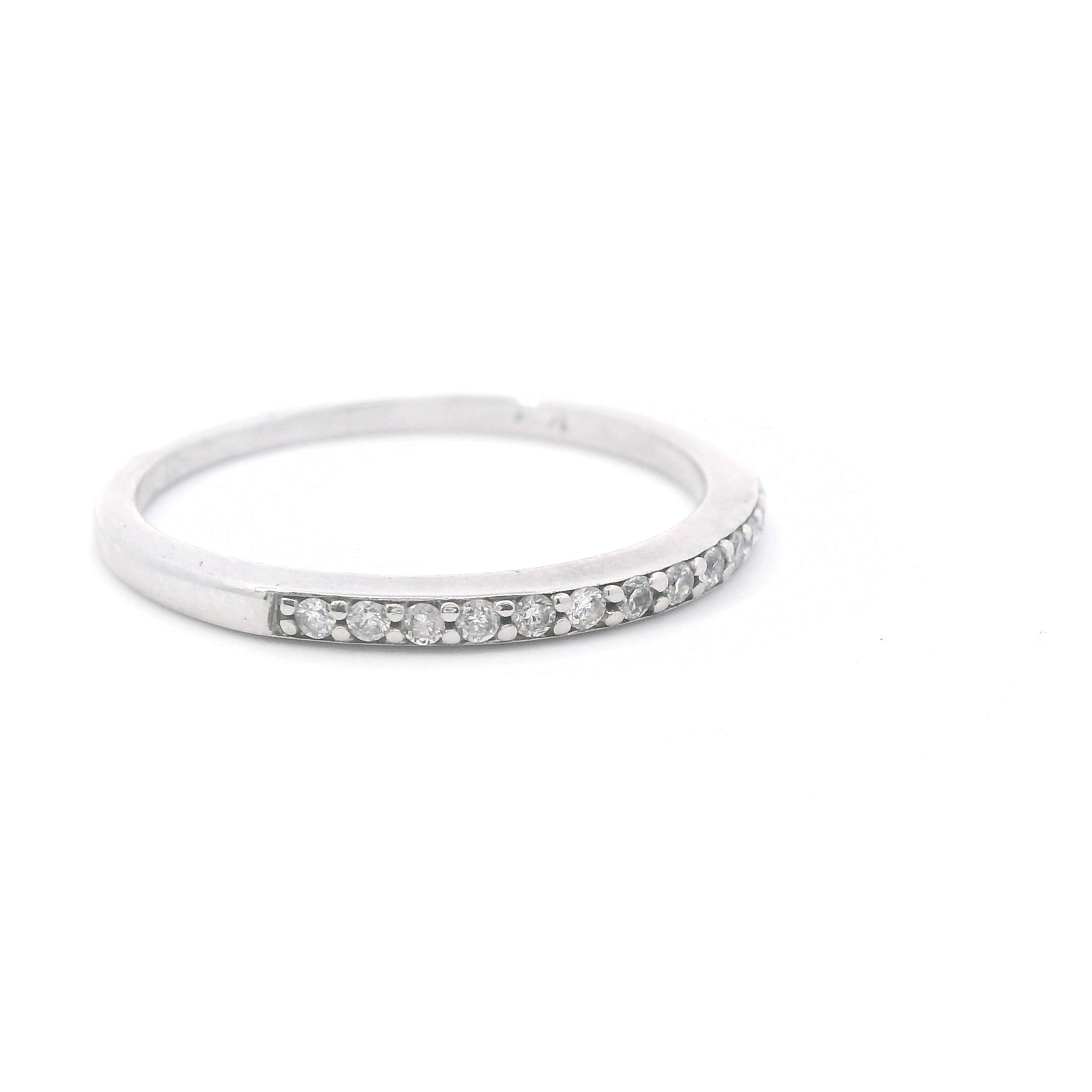 Estate Collection: 14K White Gold 1.5MM Diamond Wedding Band