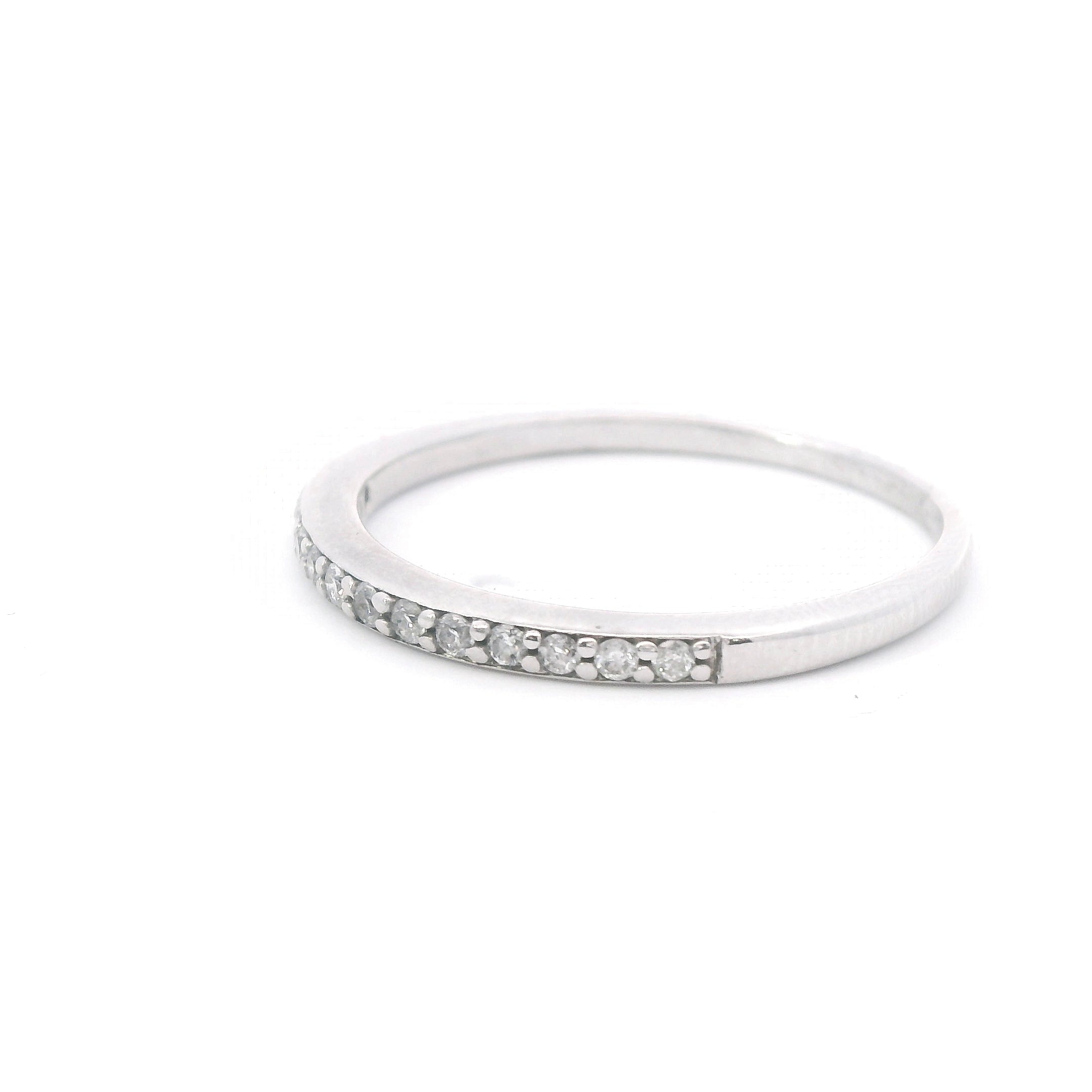 Estate Collection: 14K White Gold 1.5MM Diamond Wedding Band