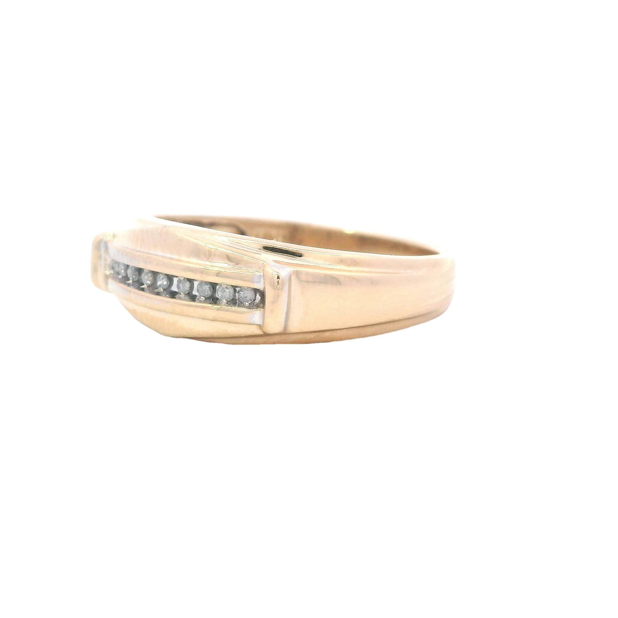 Estate Collection: 10K Yellow Gold Channel-Set Diamond Men's Band