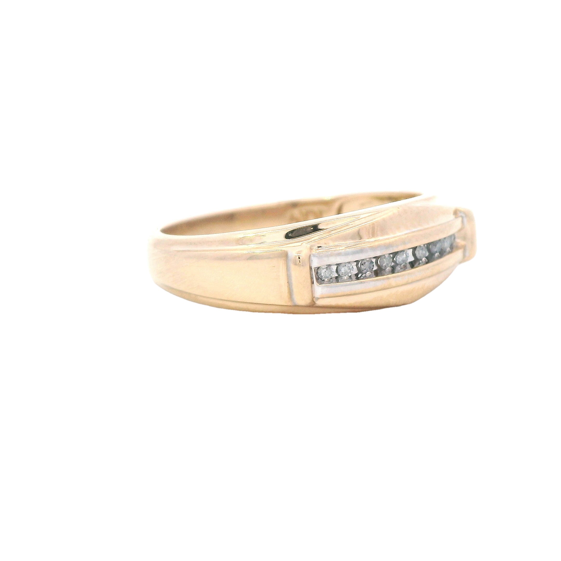 Estate Collection: 10K Yellow Gold Channel-Set Diamond Men's Band