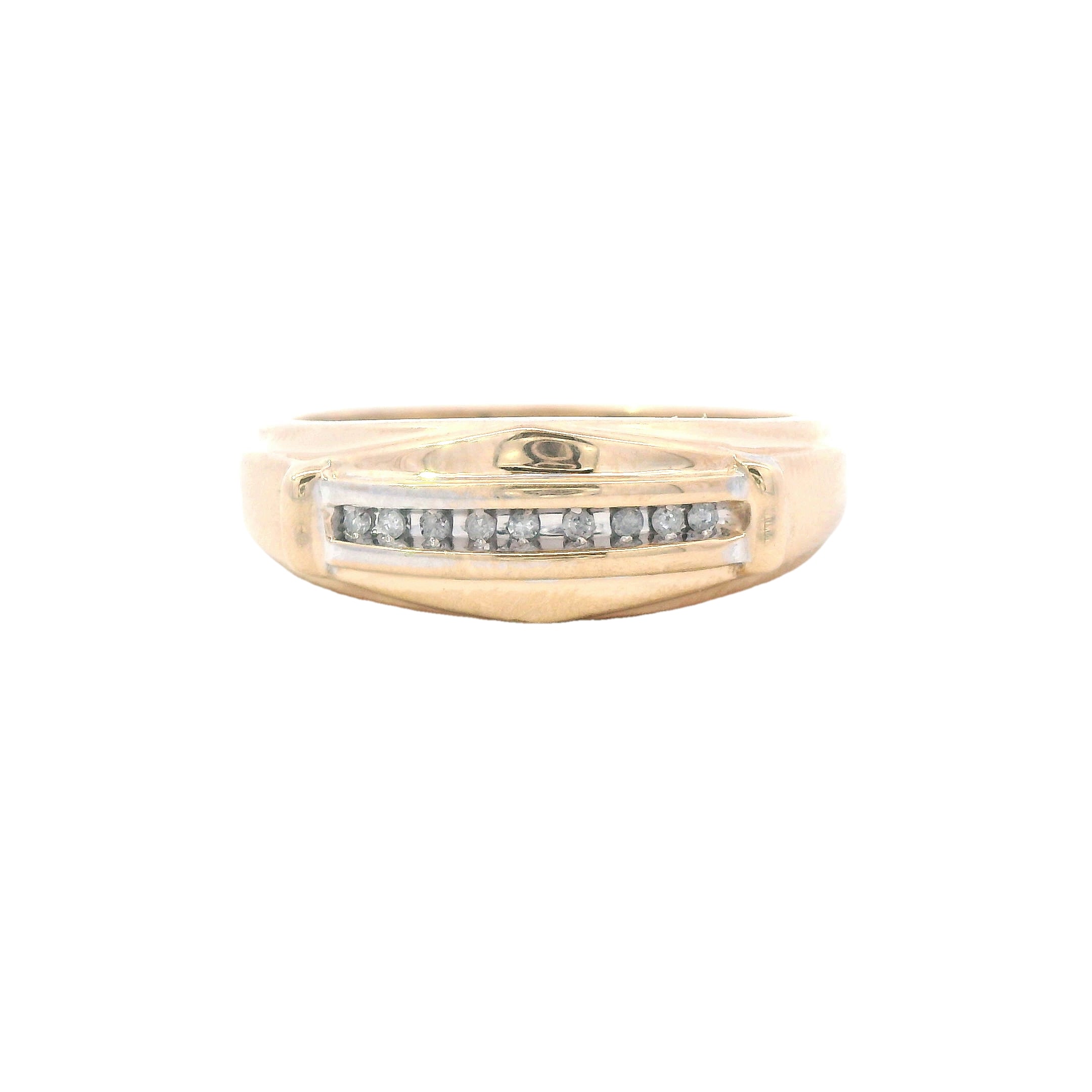 Estate Collection: 10K Yellow Gold Channel-Set Diamond Men's Band