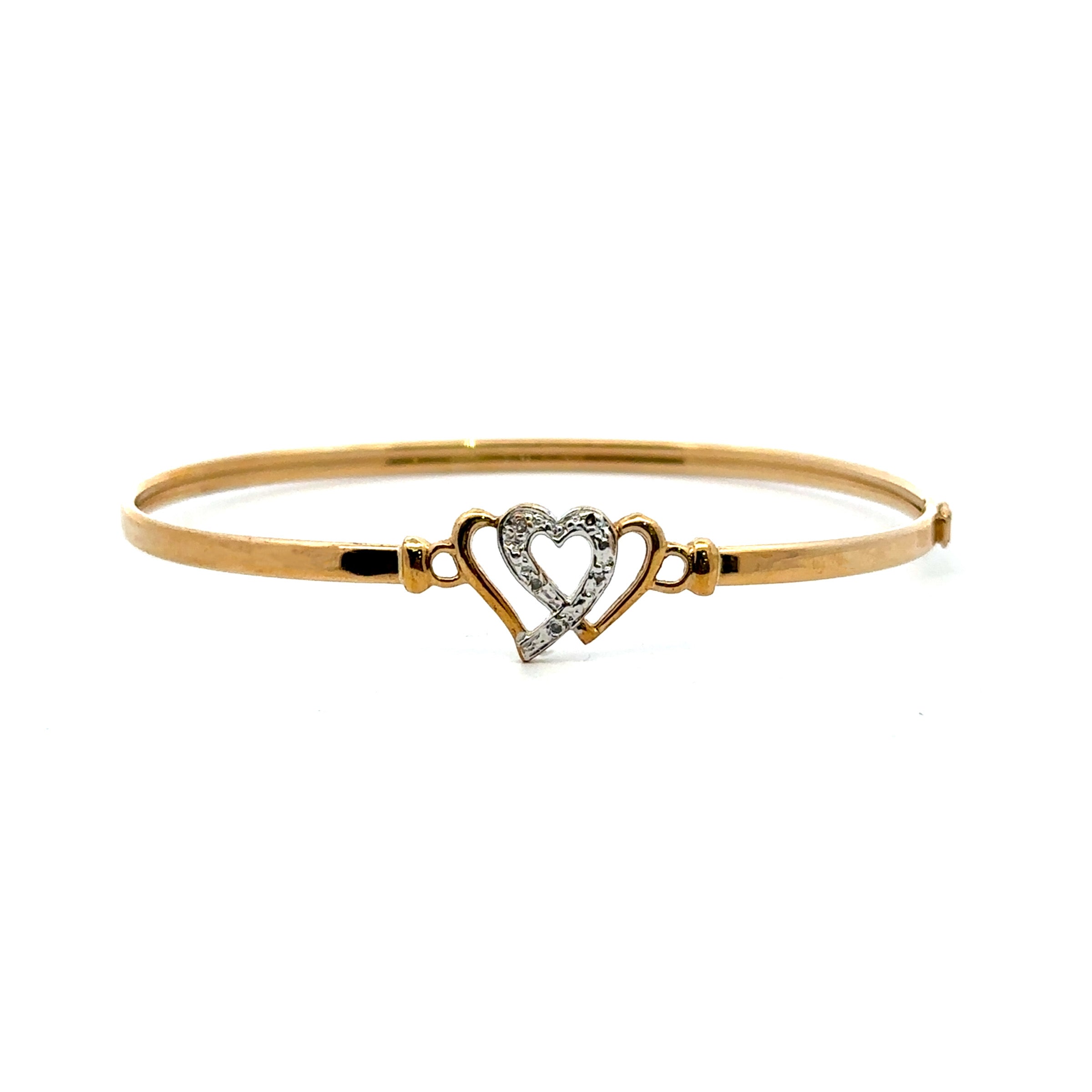 Estate Collection: 10K Yellow Gold Heart Bracelet
