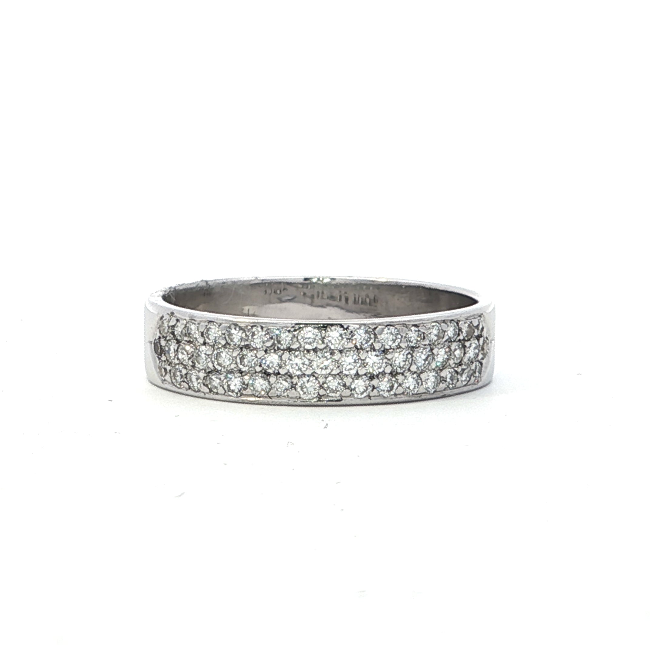 Estate Collection: 14K White Gold 0.41CTW. Diamond 3-Row Band