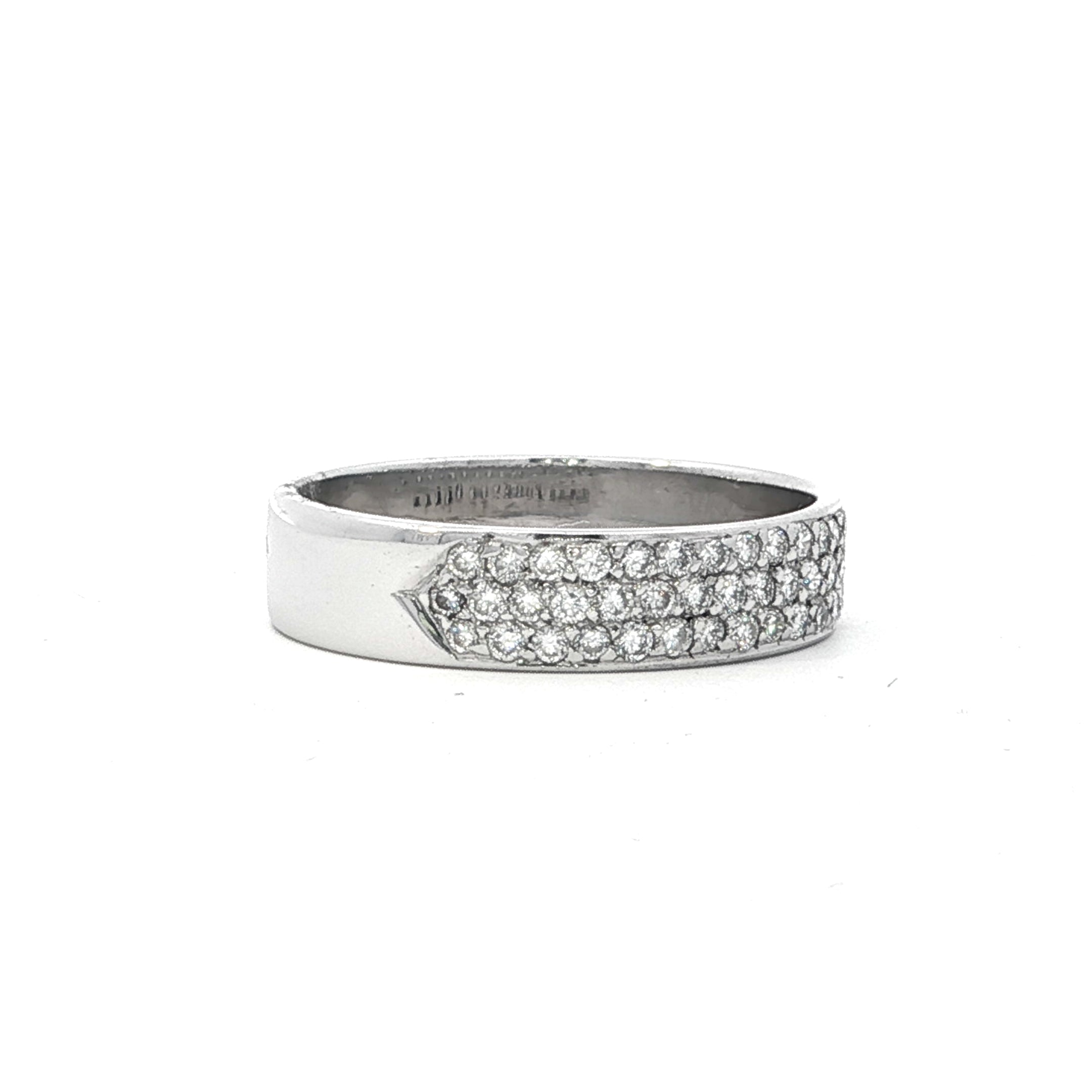 Estate Collection: 14K White Gold 0.41CTW. Diamond 3-Row Band