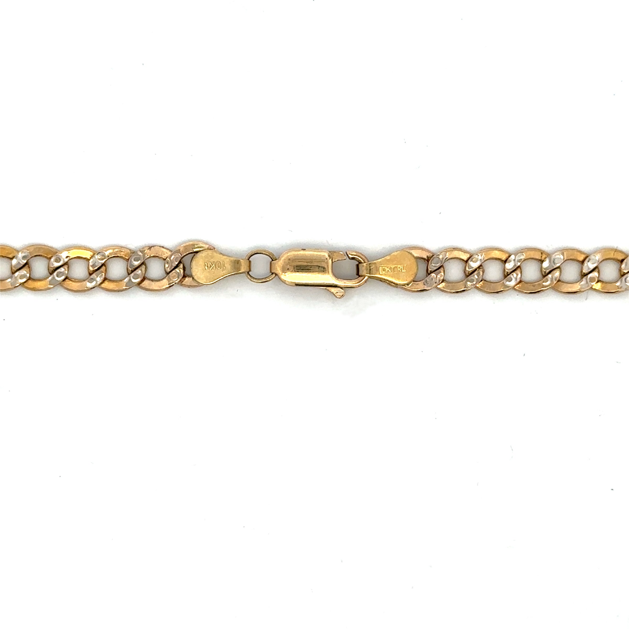 Estate Collection: 10K Yellow Gold 5.2MM 18" Diamond Cut Curb Link Chain