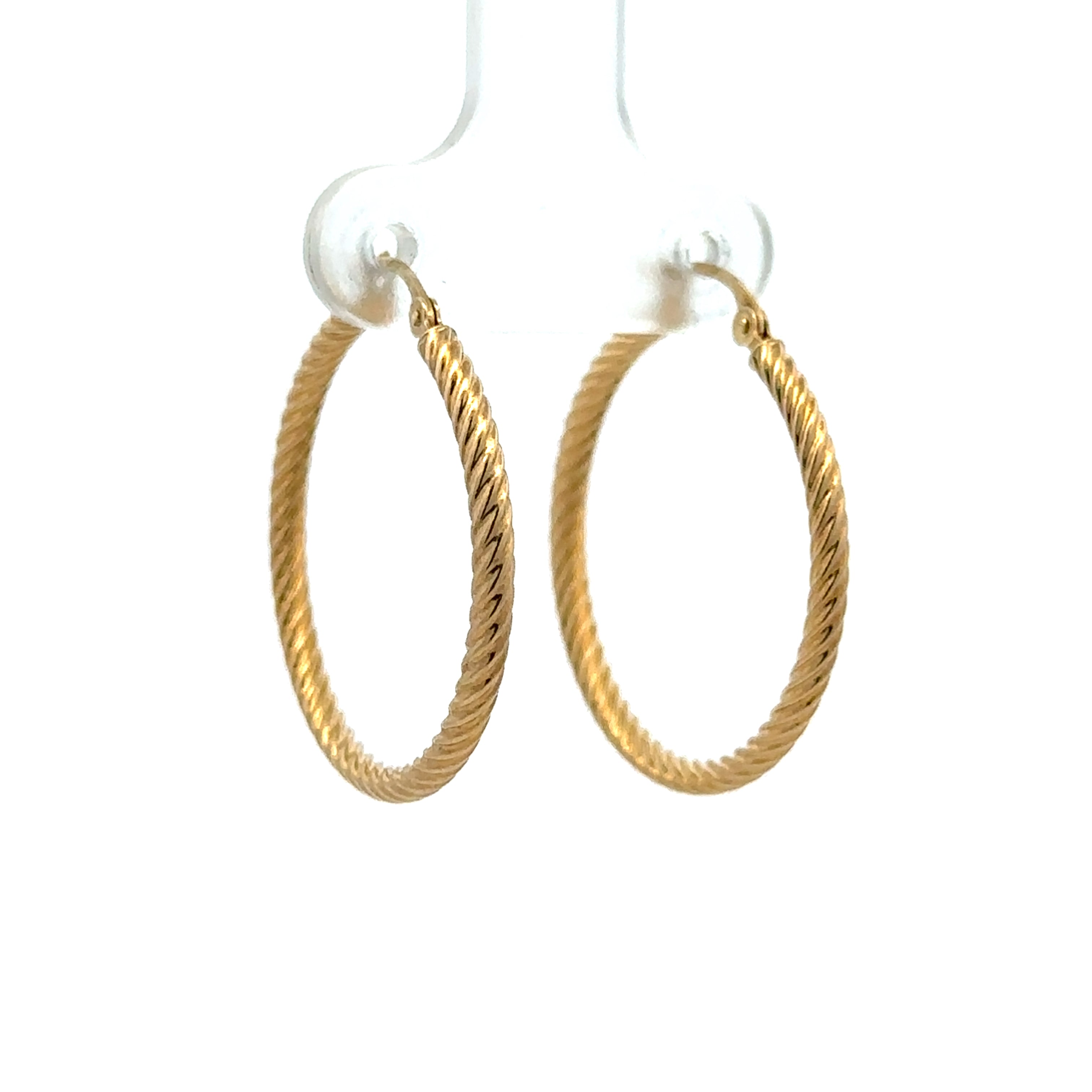 Estate Collection: 10K Yellow Gold 22X2MM Twisted Hoop Earrings