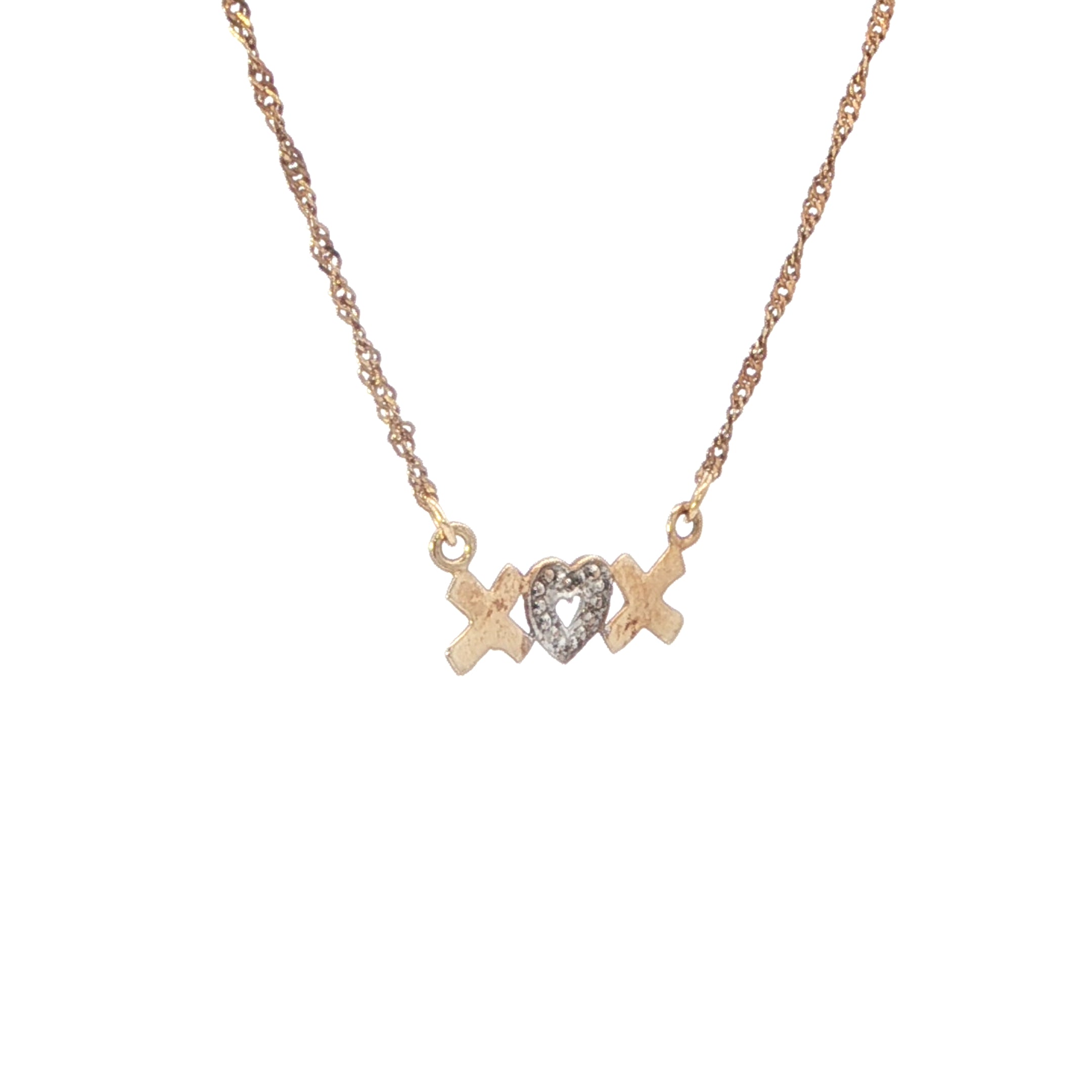 Estate Collection: 10K Yellow Gold "XOX" Necklace