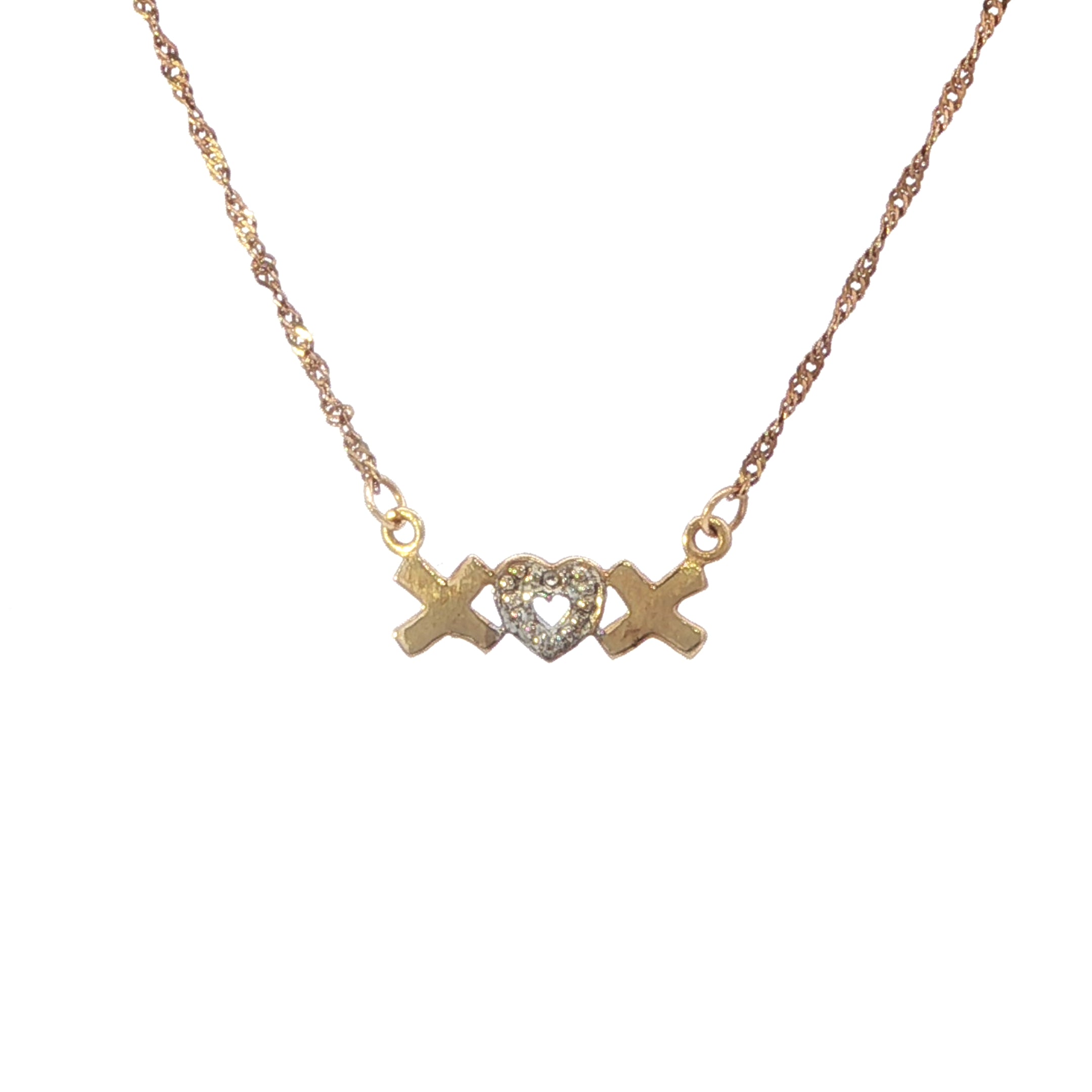 Estate Collection: 10K Yellow Gold "XOX" Necklace