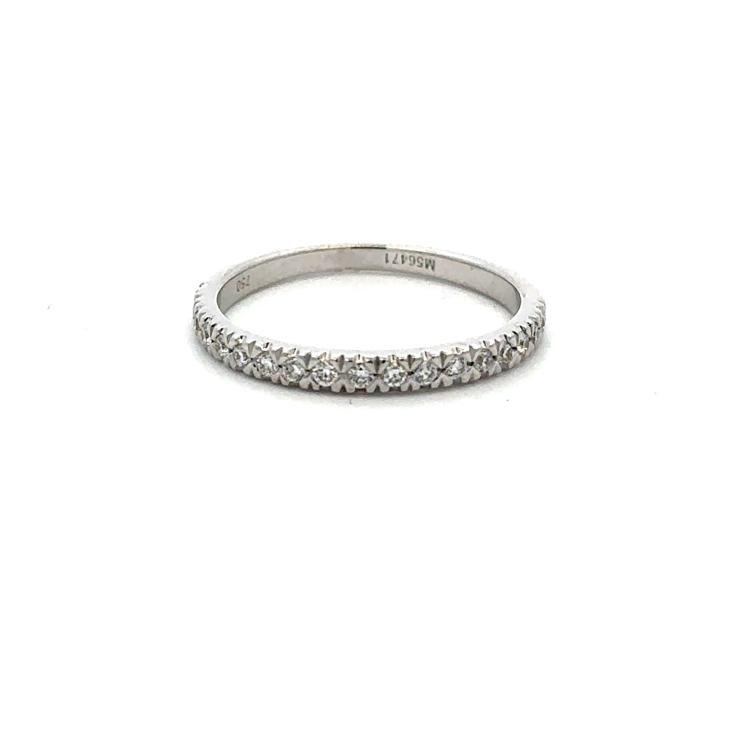 Estate Collection: 18K White Gold 2MM Natural Diamond Band