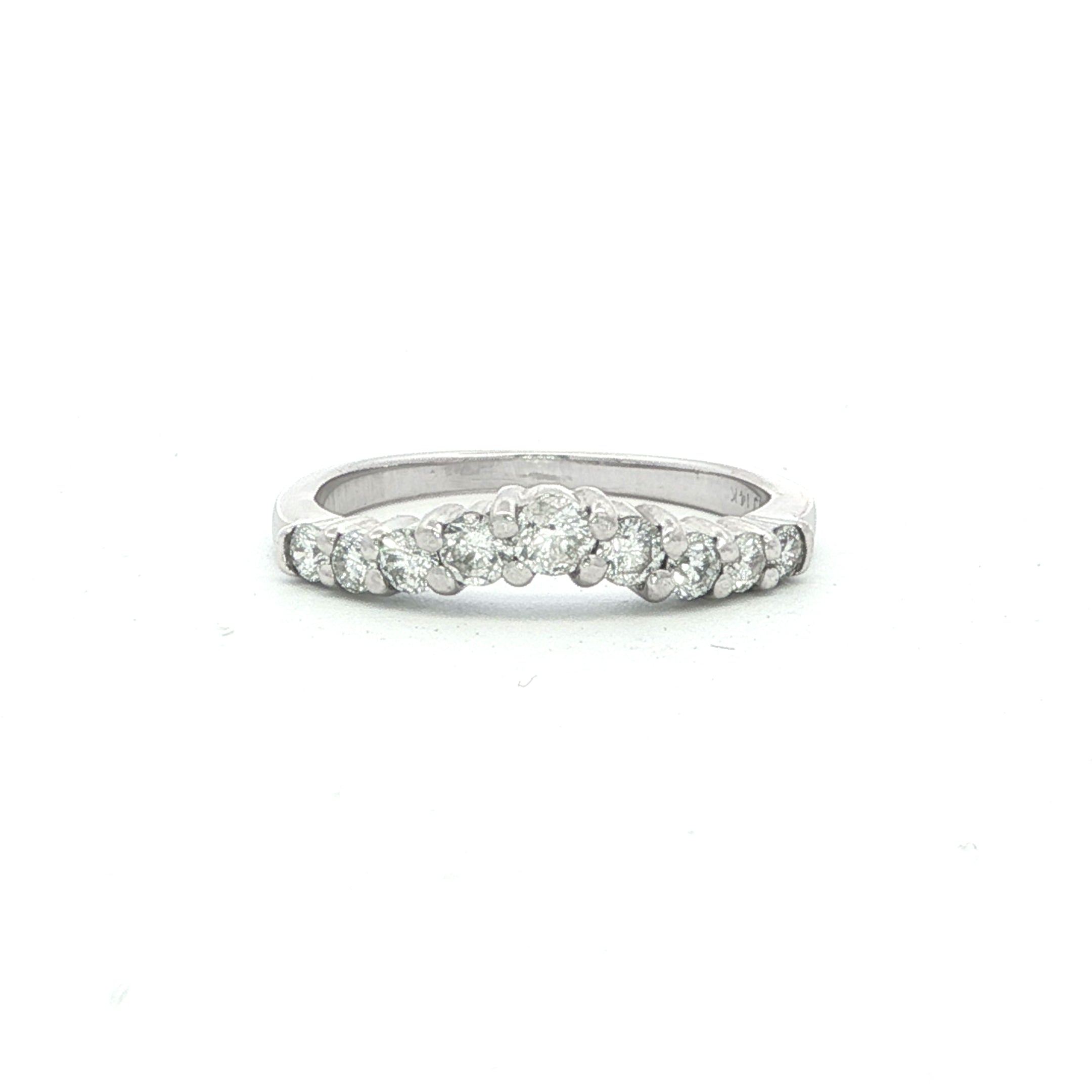 Estate Collection: 14K White Gold 9 Diamond Band