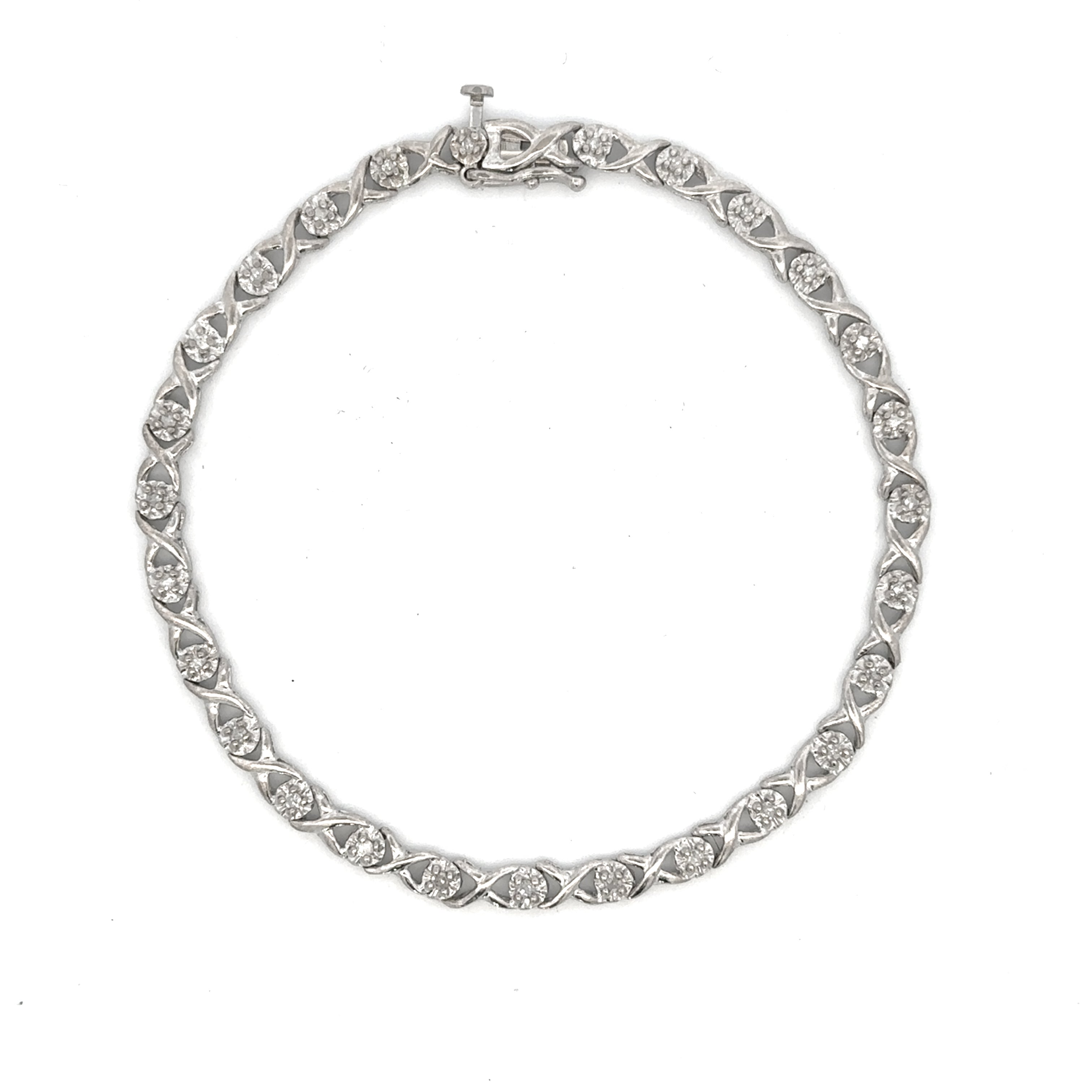 Estate Collection: 10K White Gold 7" Diamond Bracelet