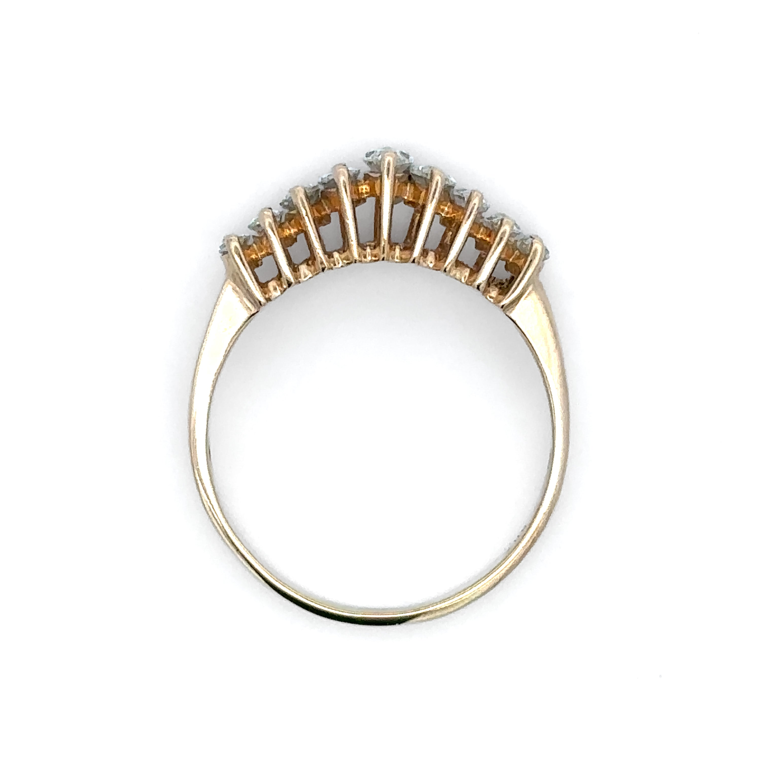 Estate Collection: 14K Yellow Gold 0.85CTW. Natural Diamond Marquise 9-Stone Band