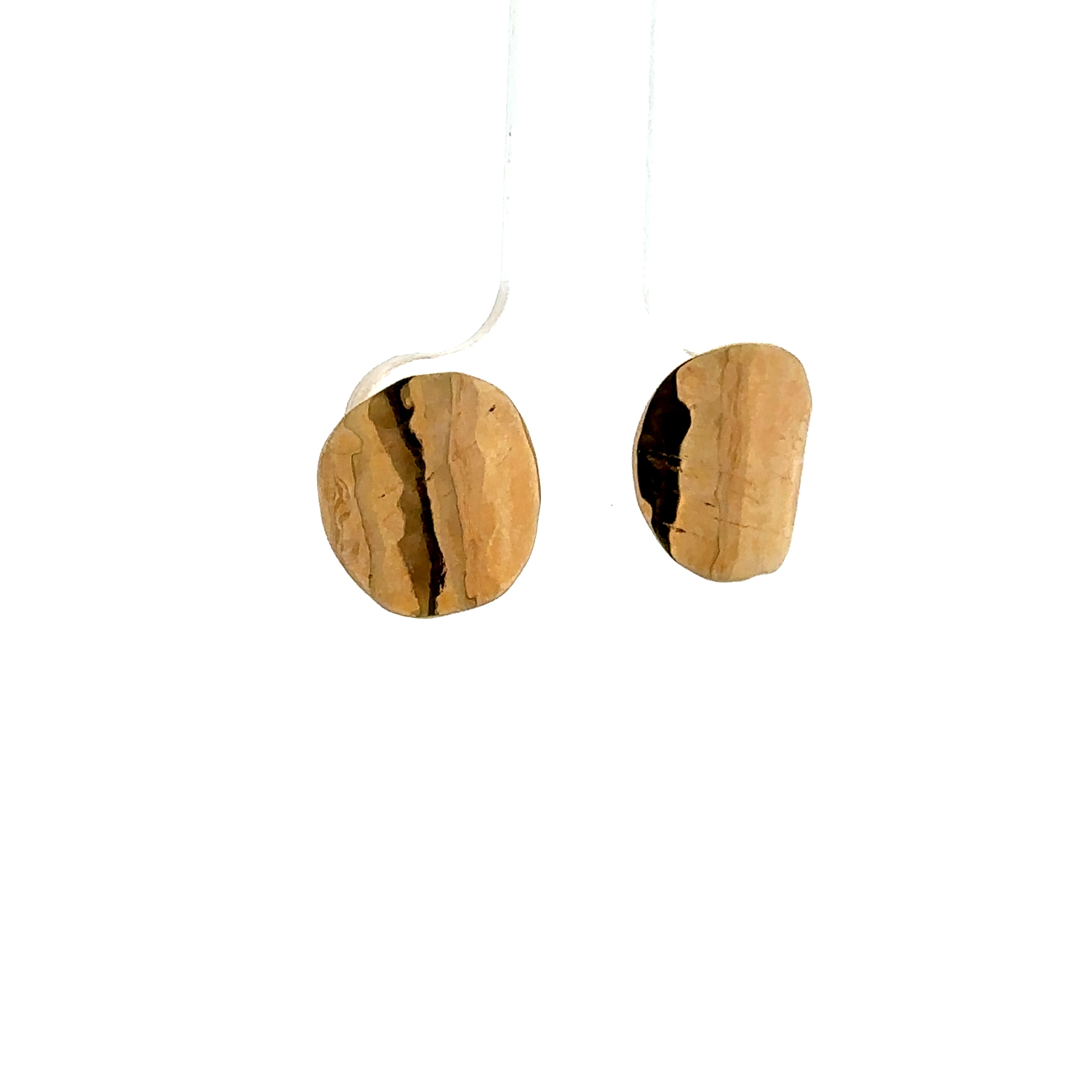 Estate Collection: 14K Yellow Gold Hammered Disc Stud Earrings