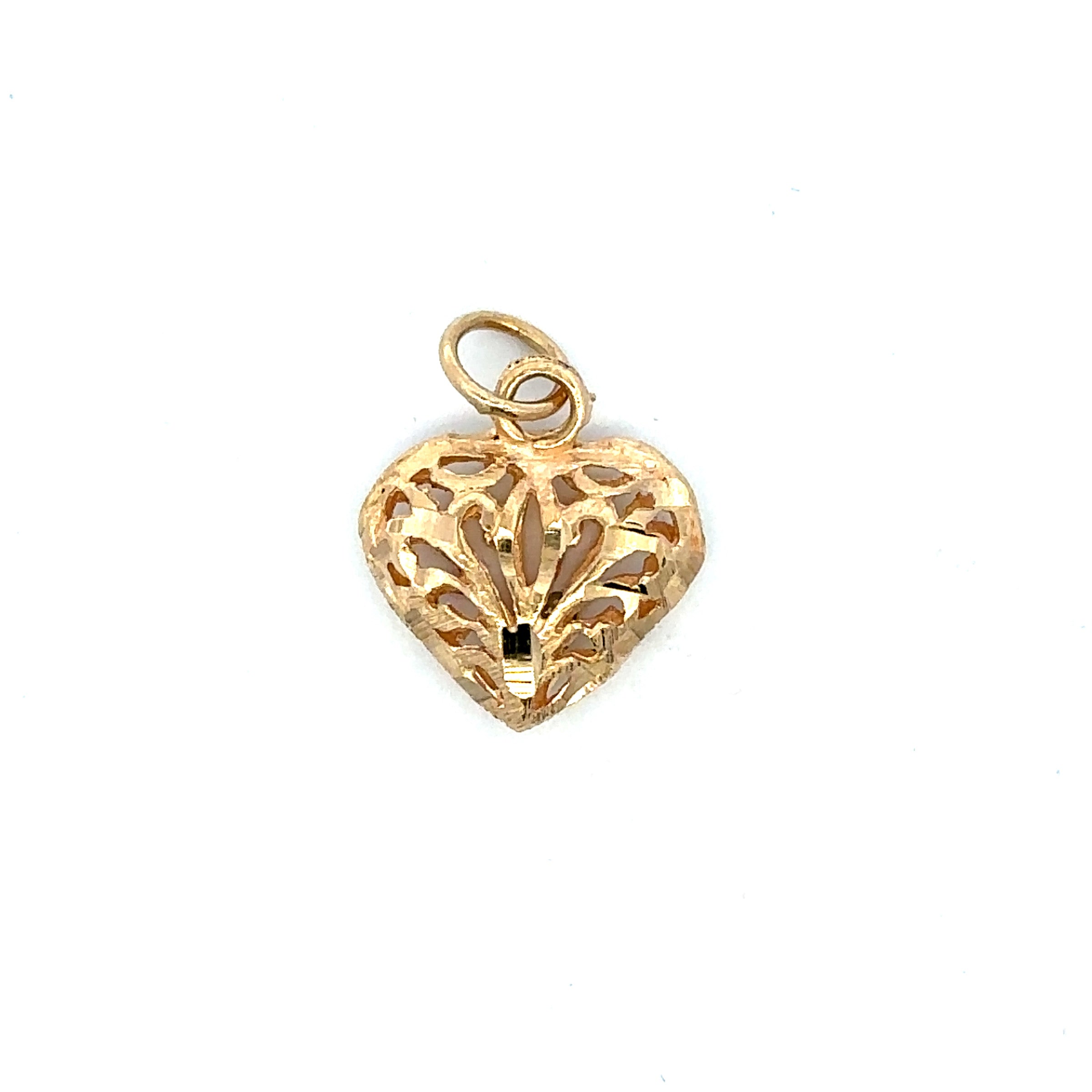 Estate Collection: 14K Yellow Gold Filigree Heart Pendant (without Chain)