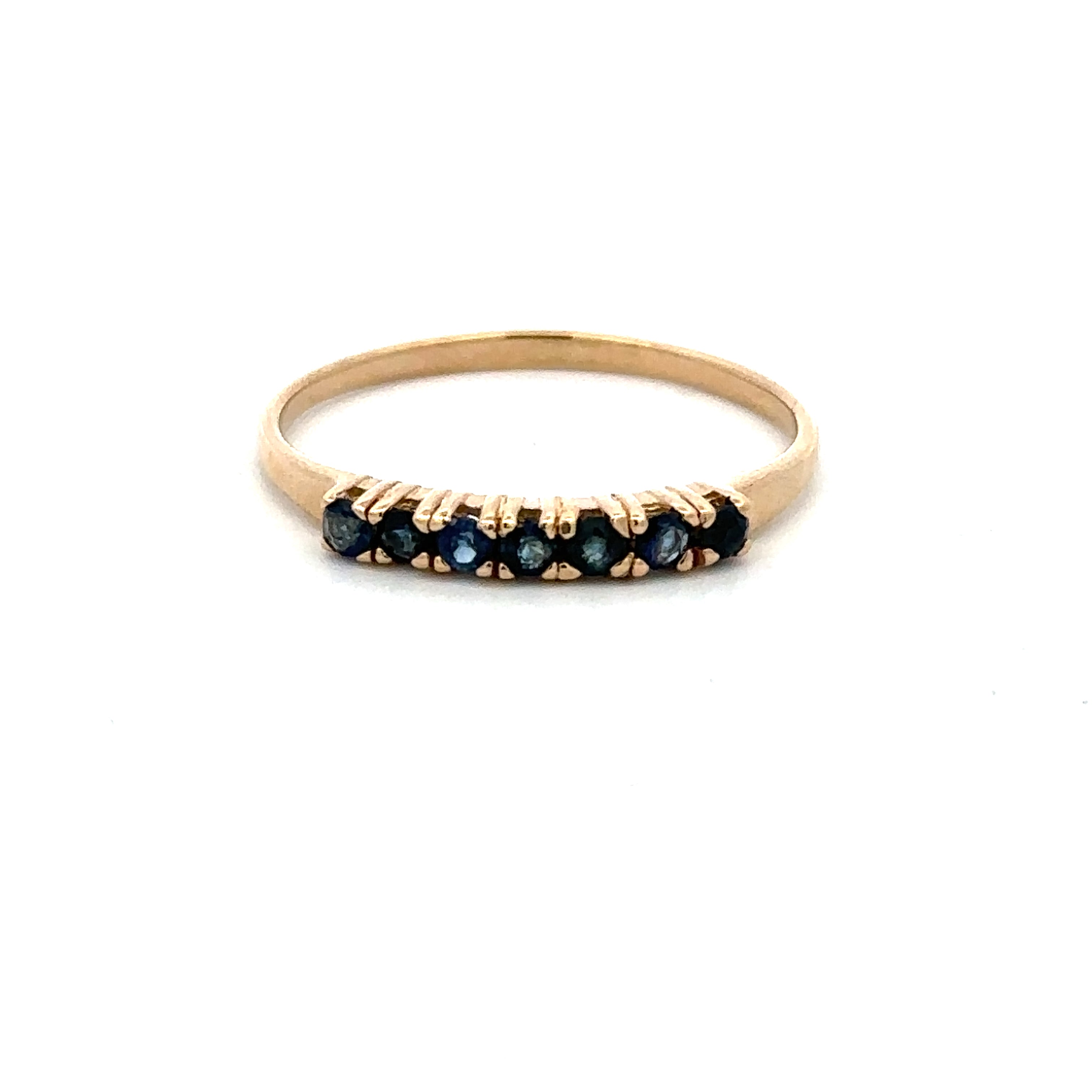 Estate Collection: 14K Yellow Gold Blue Sapphire Band