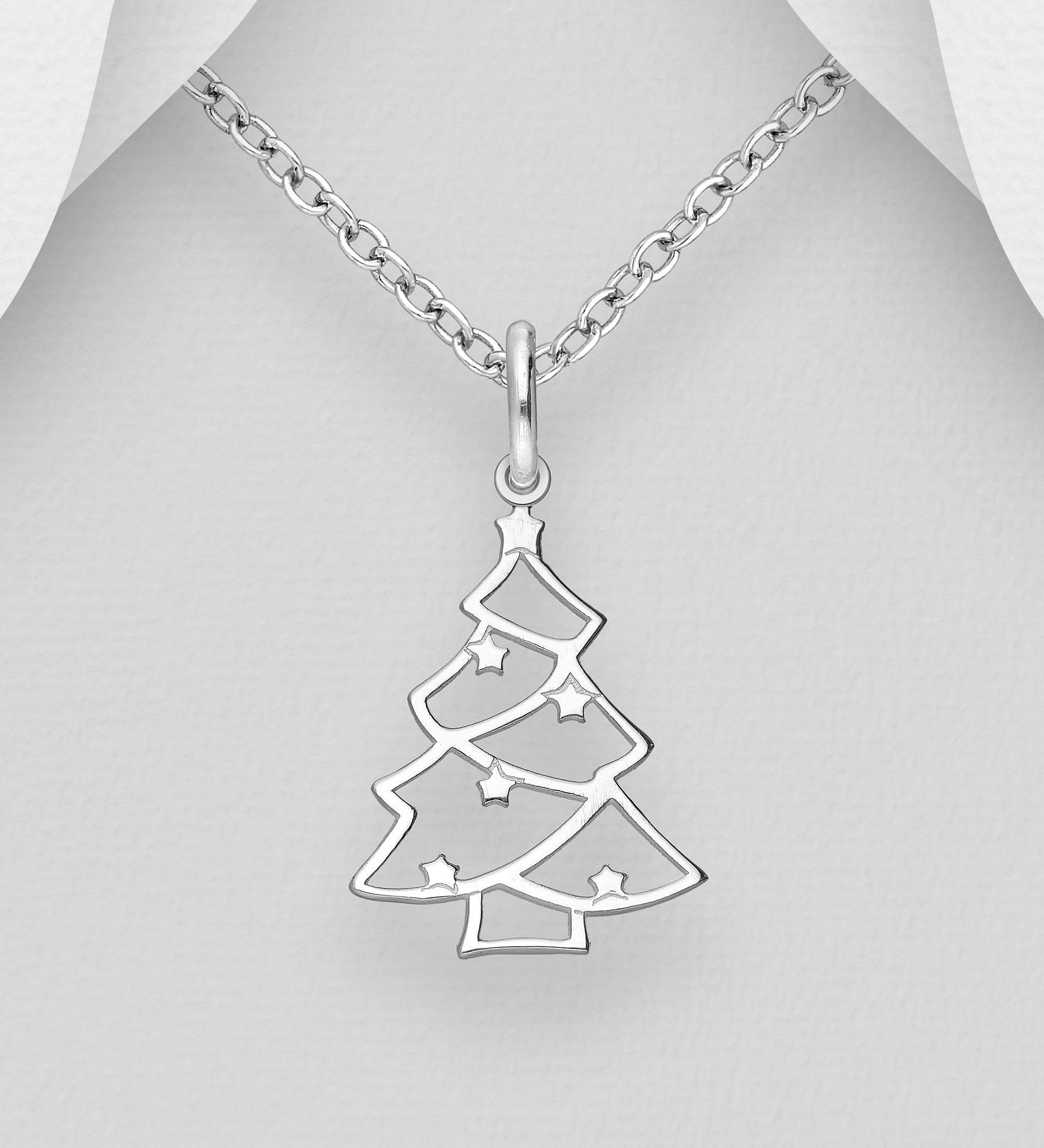 Sterling Silver Christmas Tree Pendant