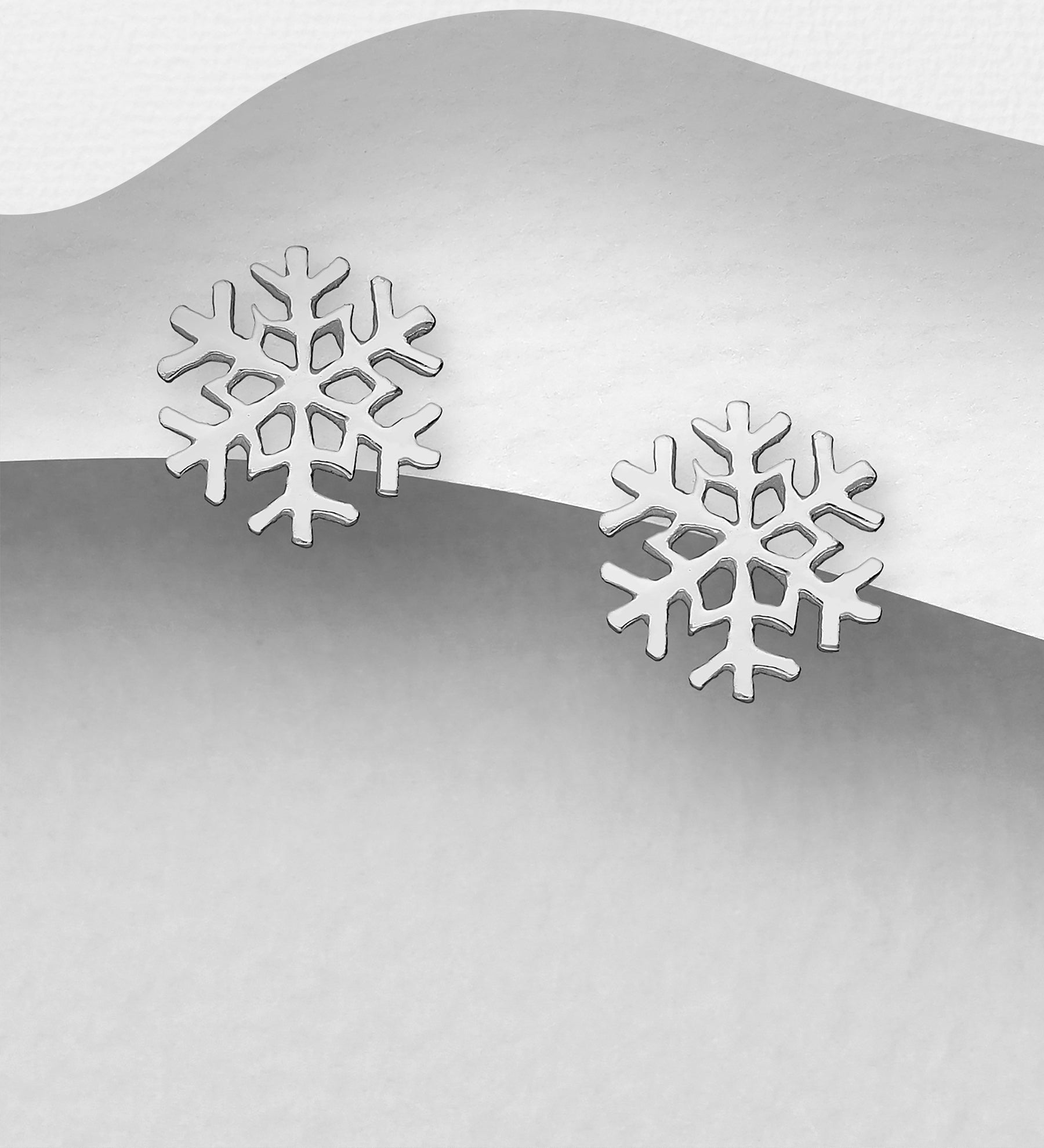 Sterling Silver Snowflake Stud Earrings