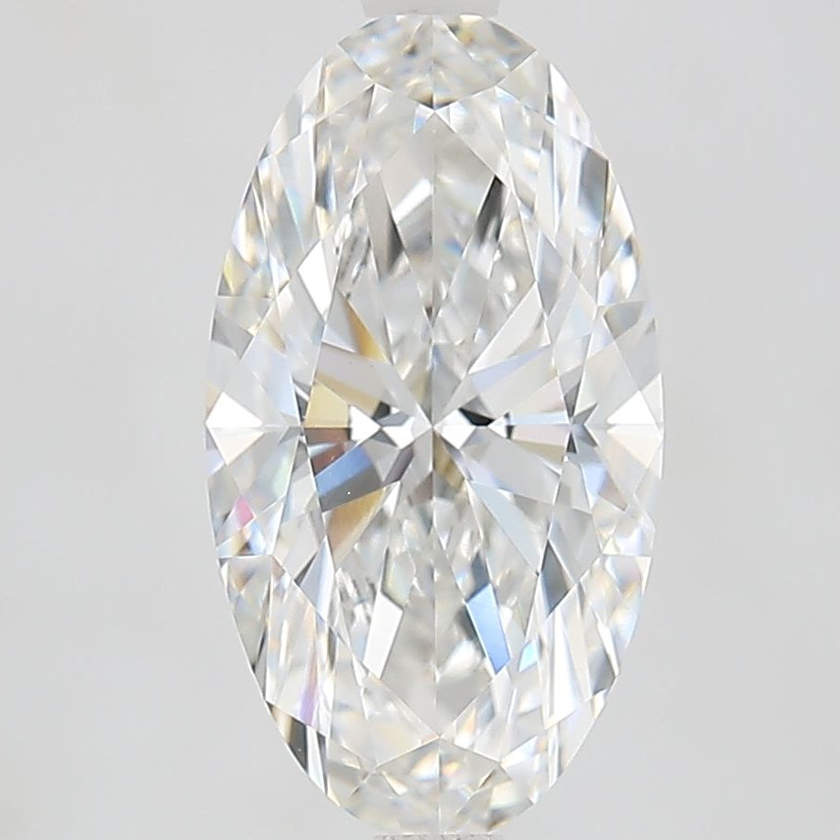 Face-up view of a 3.05-carat oval brilliant lab-grown diamond with F color and VVS2 clarity, IGI LG803653696.