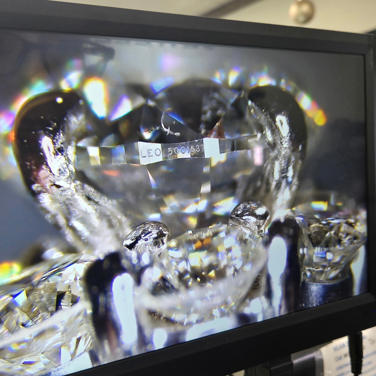 Estate Collection: 14K White Gold 2.02CTW. Leo Diamond Certified Halo Engagement Ring & Curved Wedding Band Bridal Set