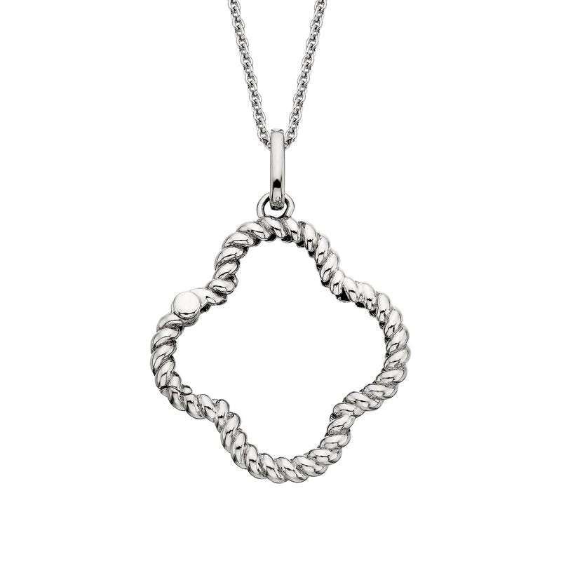 Sterling Silver Clover Charm Pendant Necklace