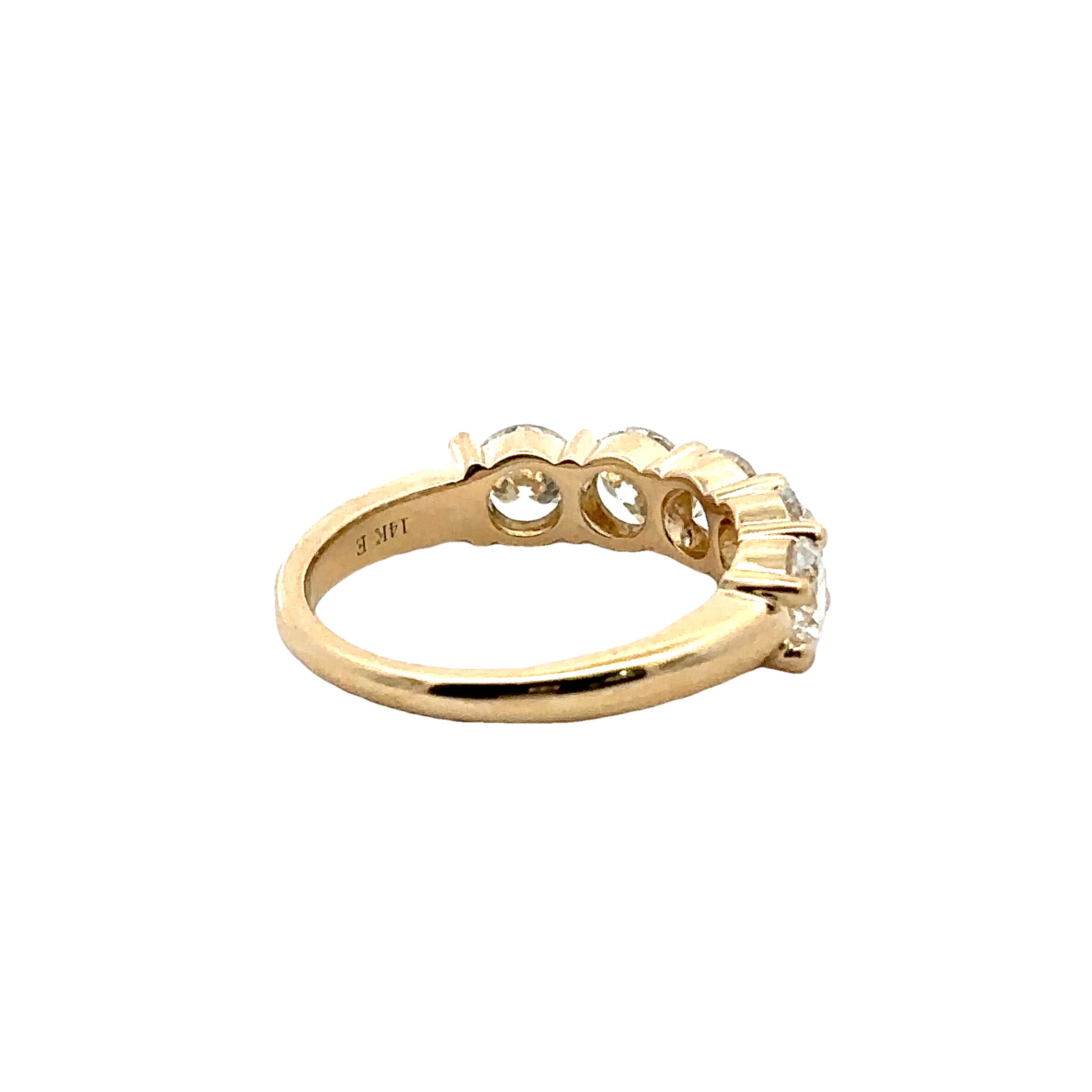 14K Yellow Gold 2.00CTW Lab-Grow Diamond 5 Stone Ring