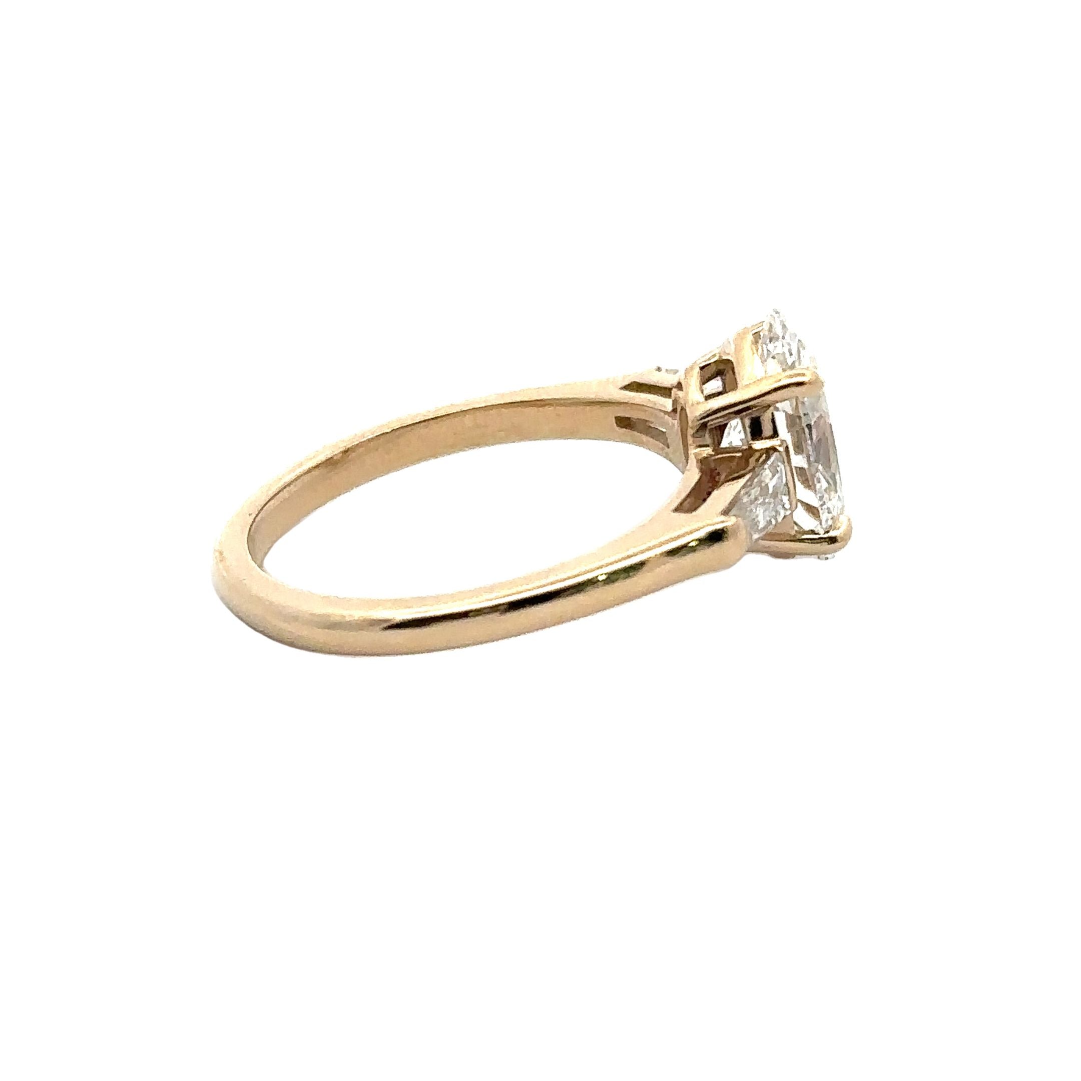 14K Yellow Gold 2.10ct Oval Lab-Grown Diamond Engagement Ring