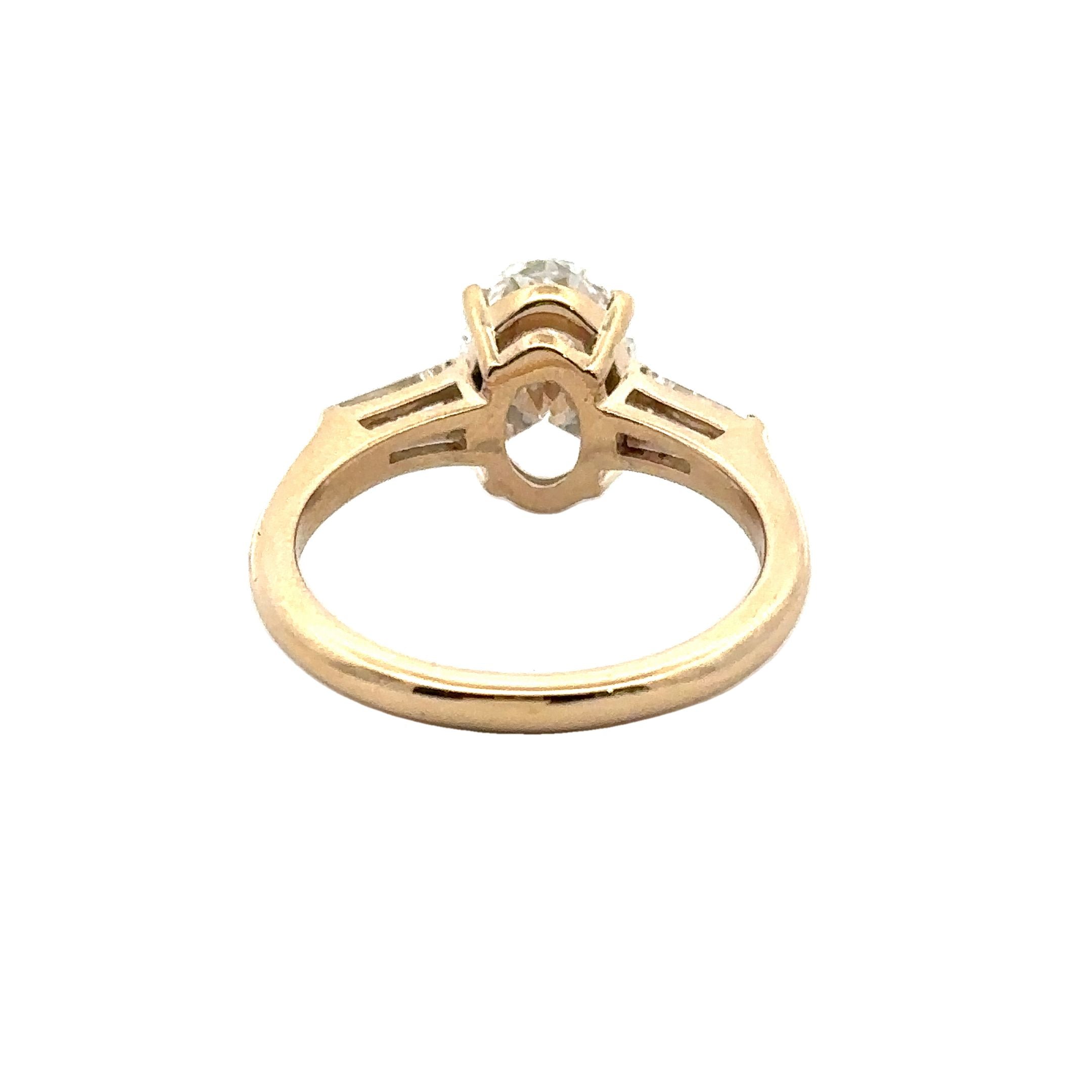 14K Yellow Gold 2.10ct Oval Lab-Grown Diamond Engagement Ring