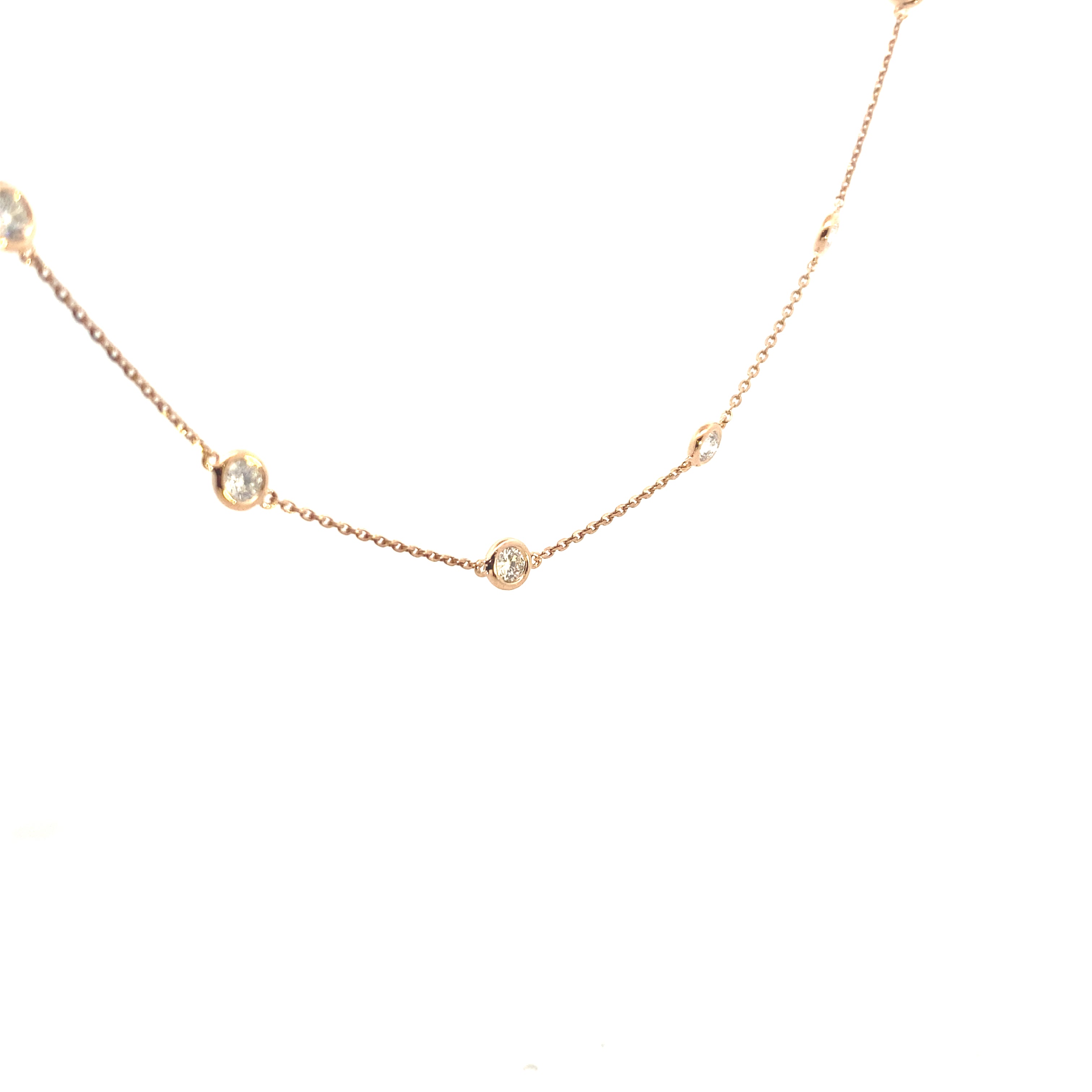 14K Rose Gold 2CT. Lab-Grown Diamond Station Necklace