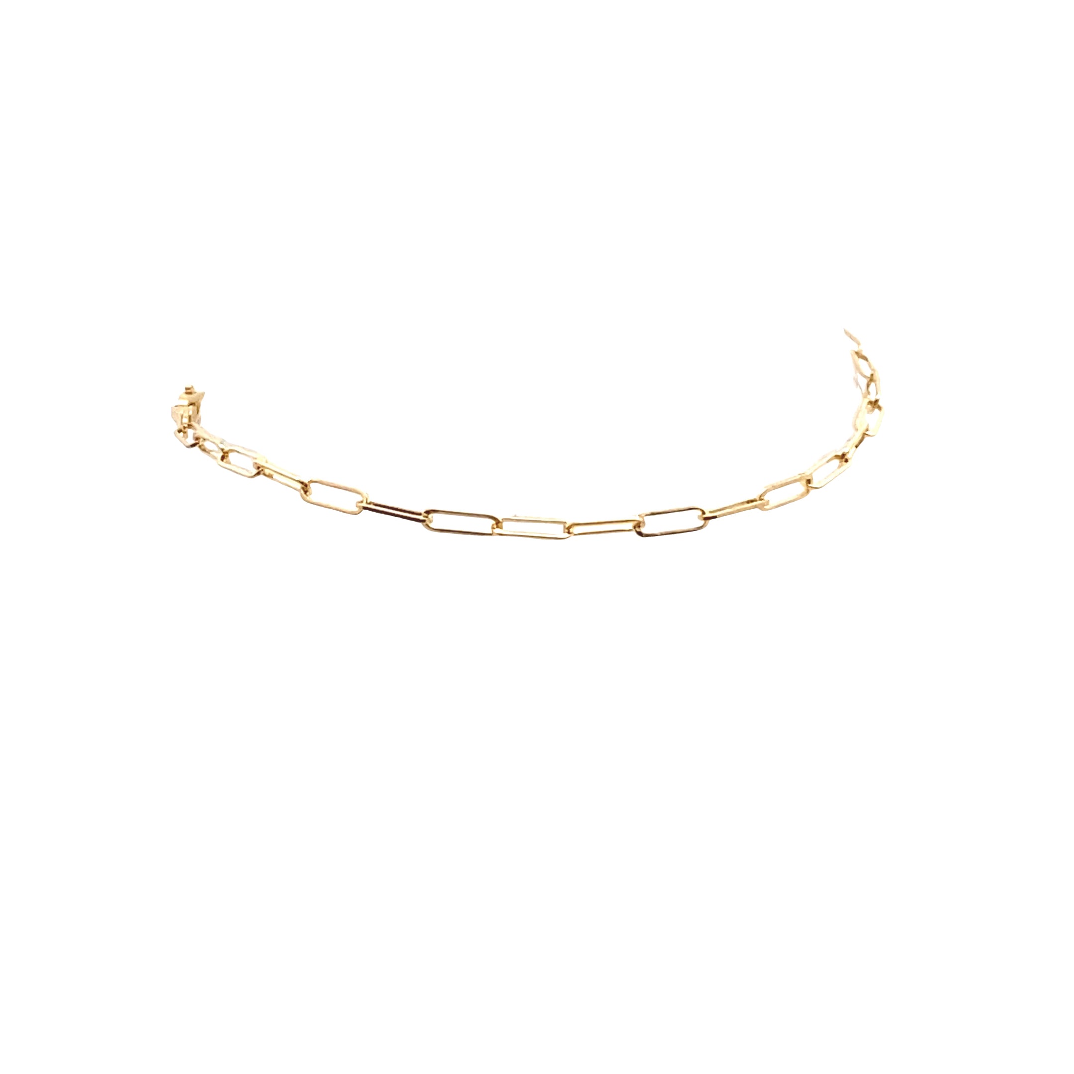 14K YELLOW GOLD 2.1MM PAPERCLIP BRACELET