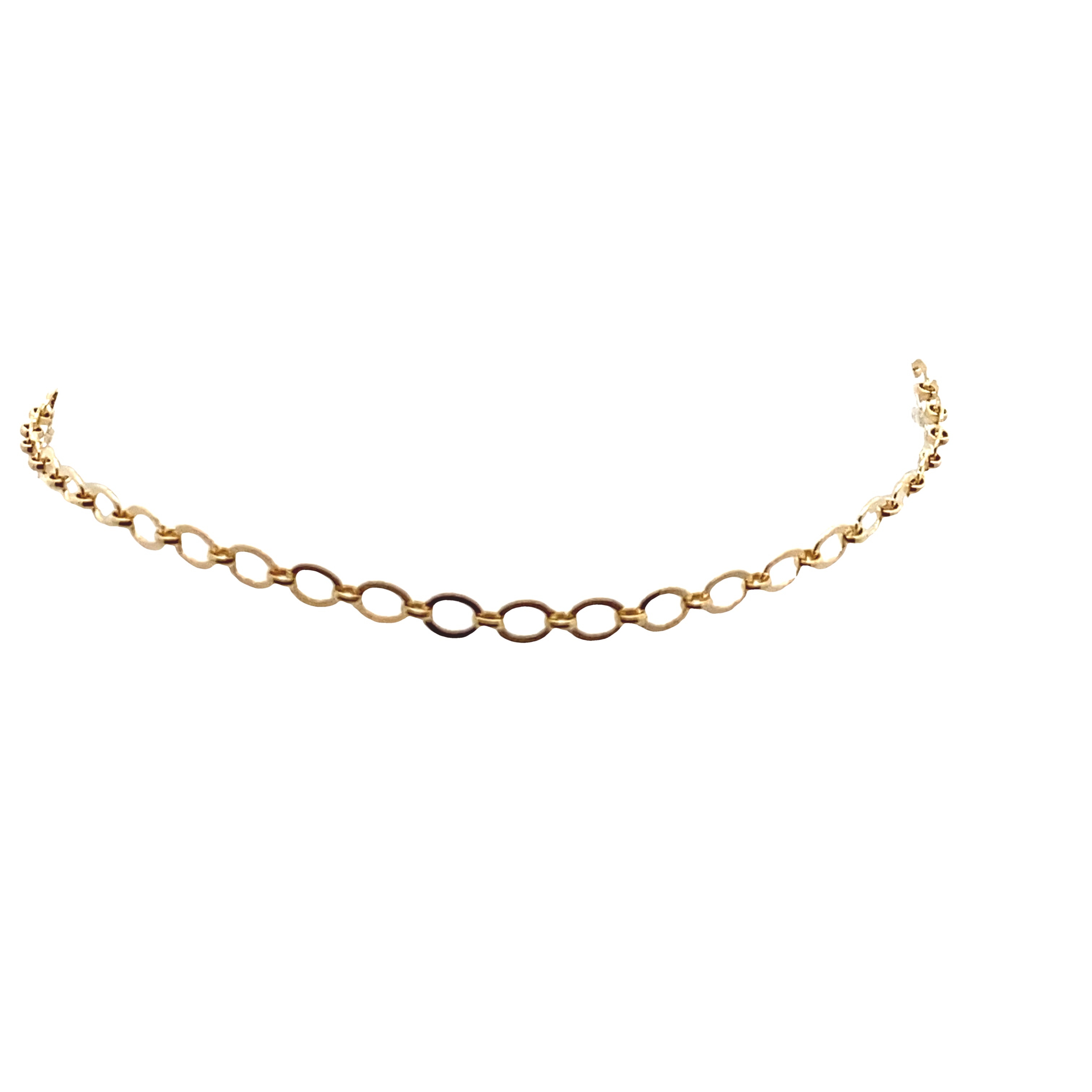 14K YELLOW GOLD OPEN OVAL CABLE BRACELET