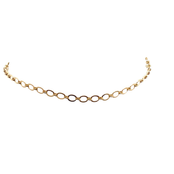 14K YELLOW GOLD OPEN OVAL CABLE BRACELET