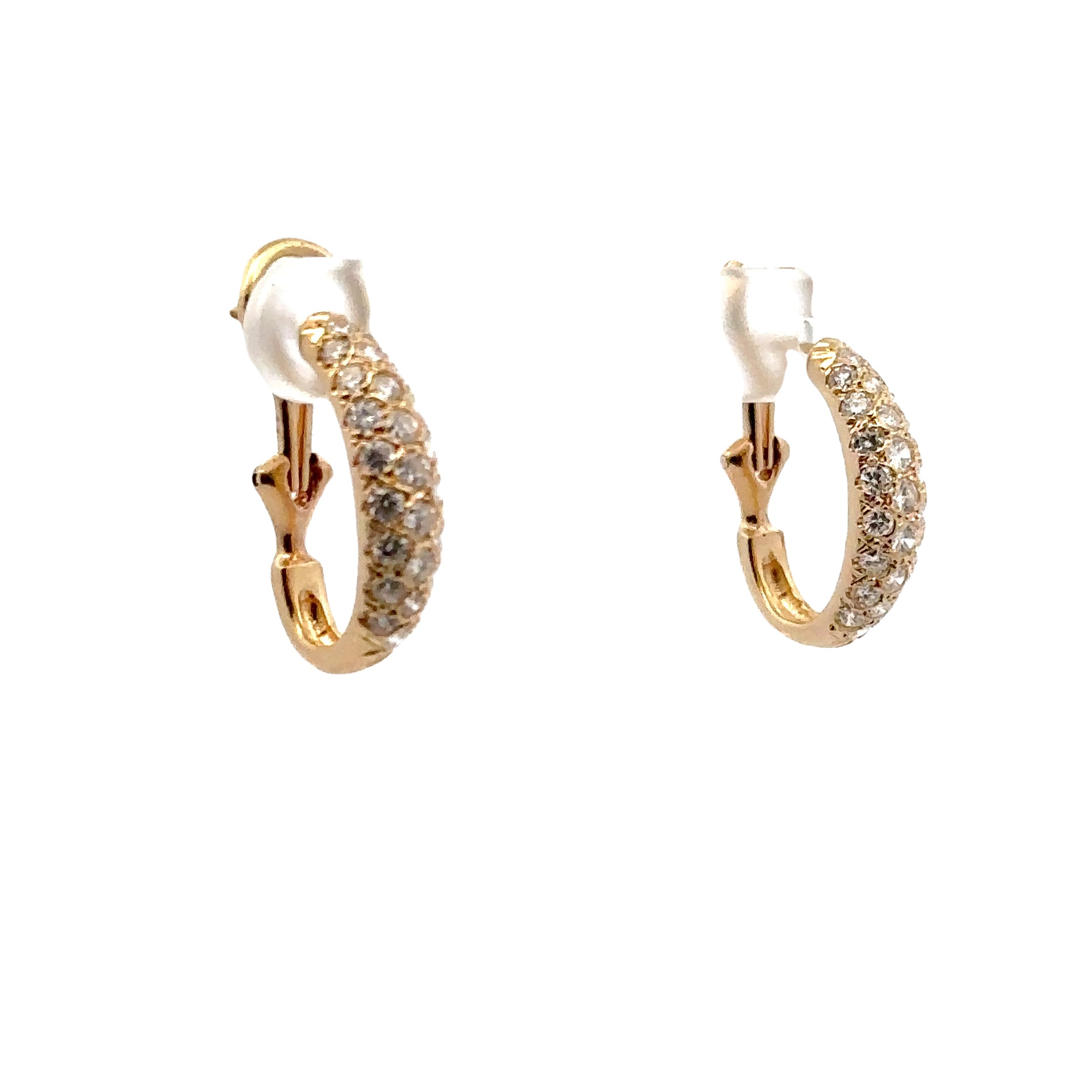 Estate Collection: 14K Yellow Gold Diamond  Leverback Earrings