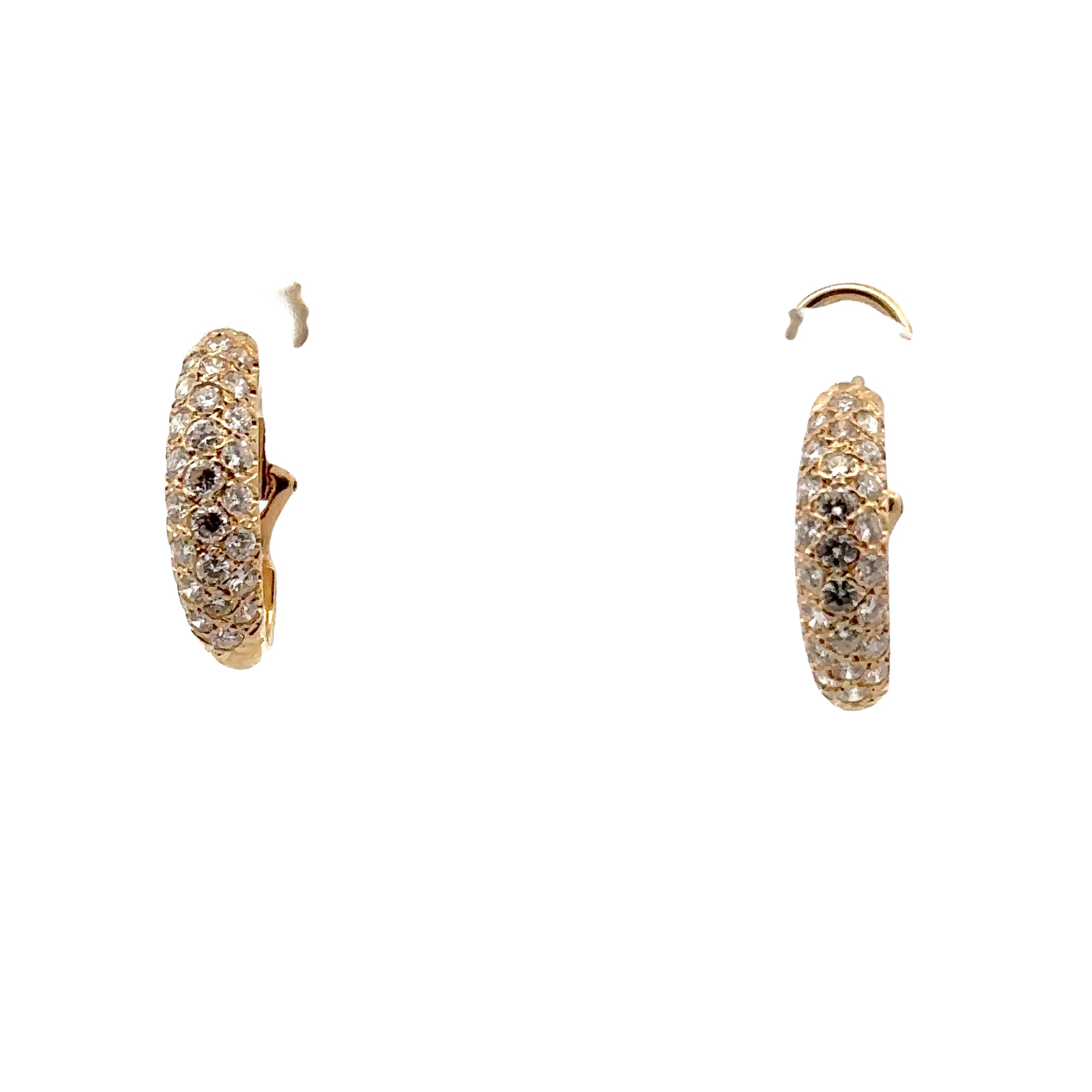 Estate Collection: 14K Yellow Gold Diamond  Leverback Earrings