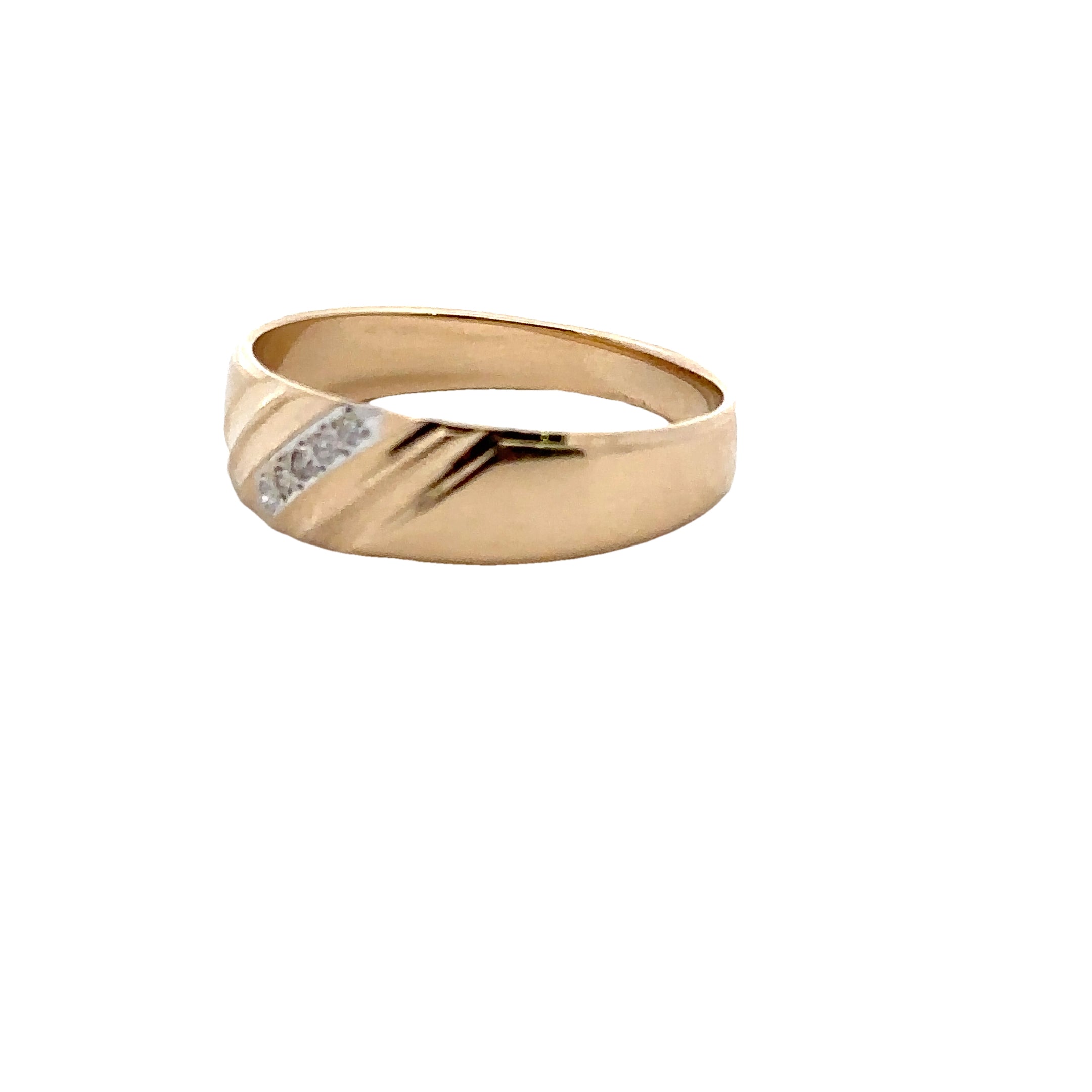 Estate Collection: 14K Yellow Gold Polished Diamond Men's Band
