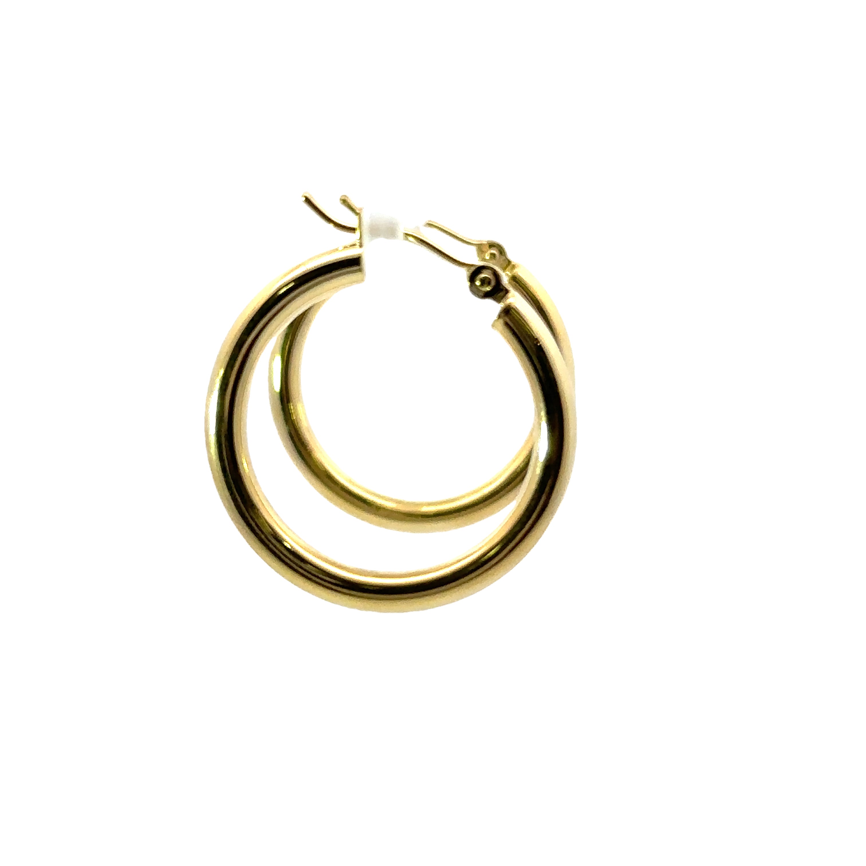 14K Yellow Gold 3X25MM Polished Hoop Earrings