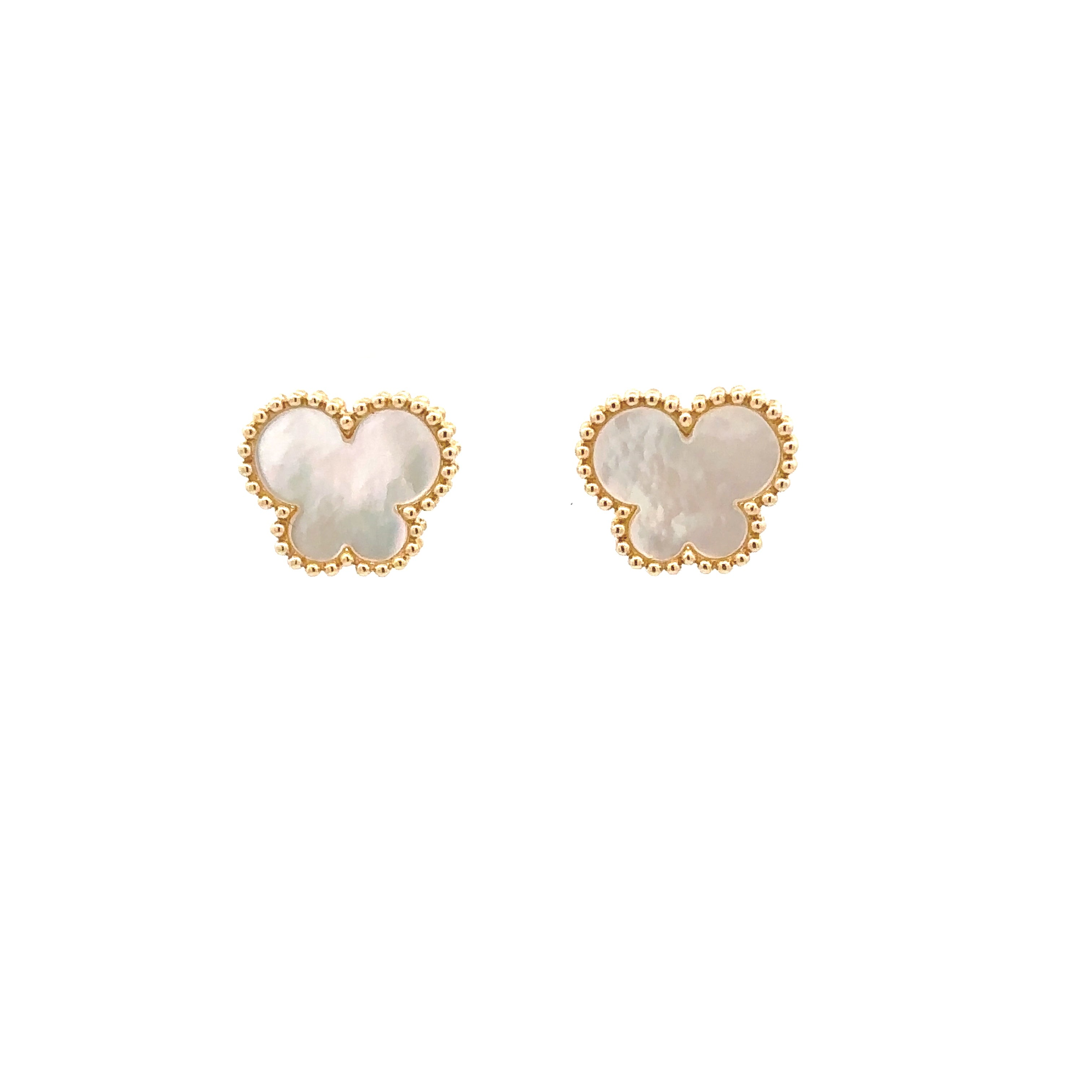 EFFY 14K Yellow Gold Mother Of Pearl Butterfly Stud Earrings