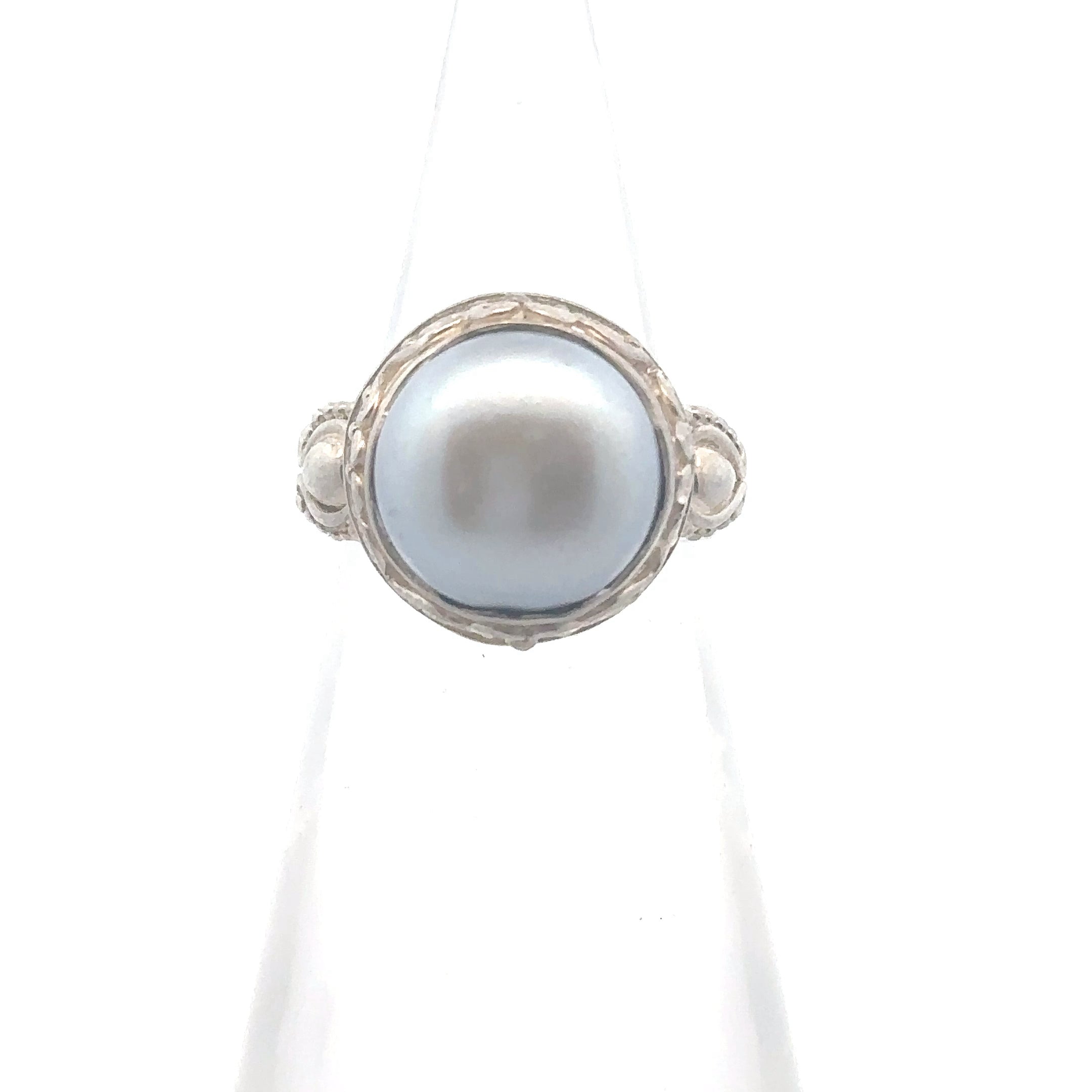Sterling Silver Vintage-Inspired Pearl Ring