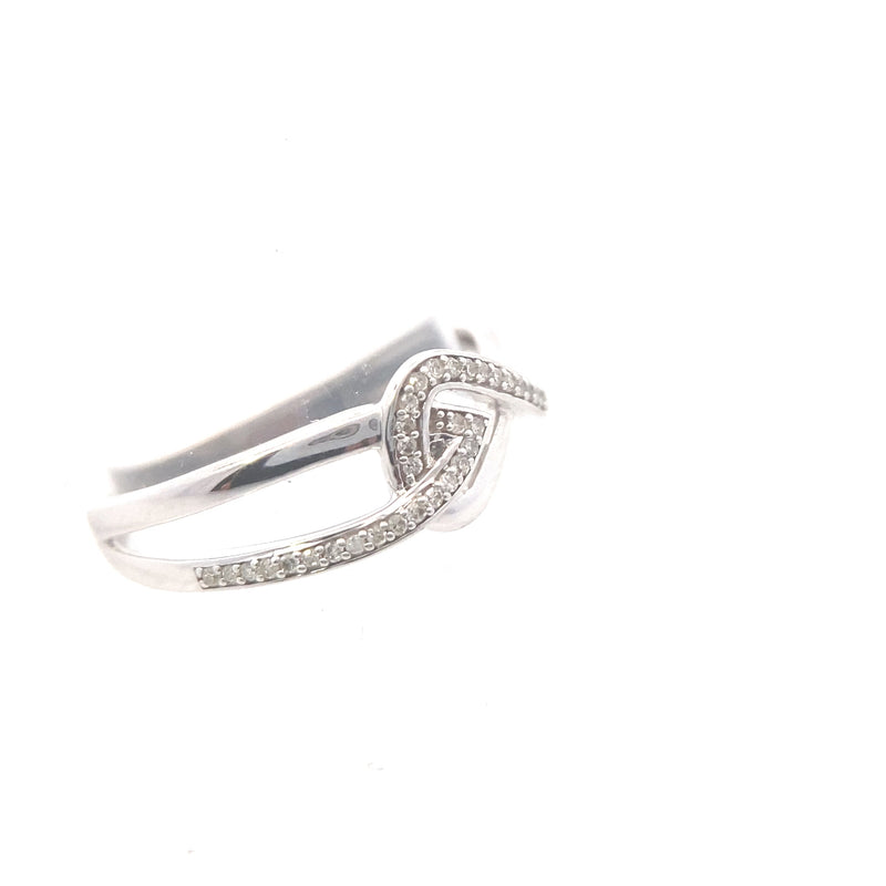 Sterling Silver 1/8CT. Diamond Twist Ring