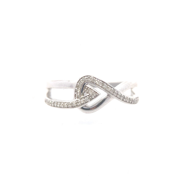Sterling Silver 1/8CT. Diamond Twist Ring