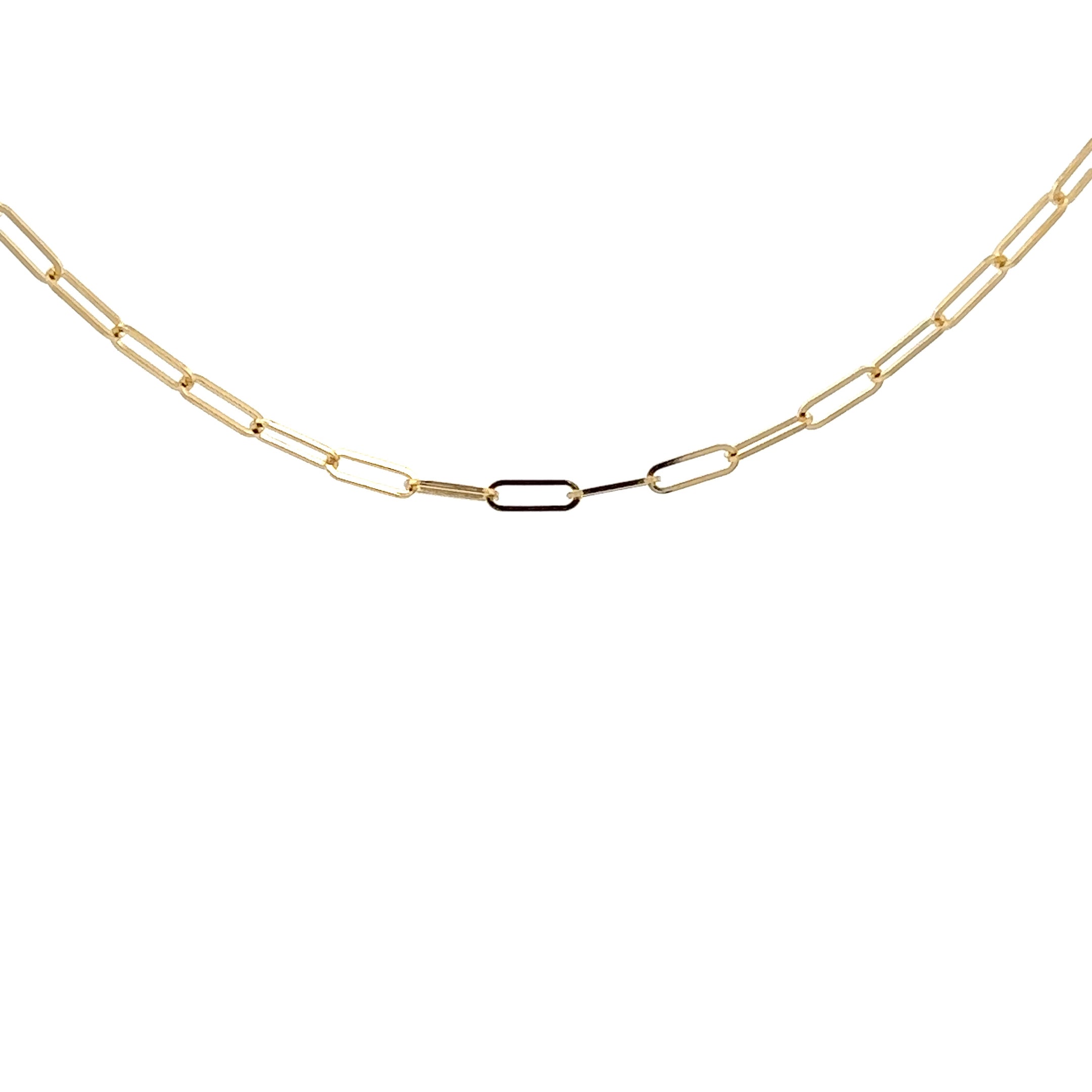 14k Yellow Gold  2.5mm Paperclip Chain