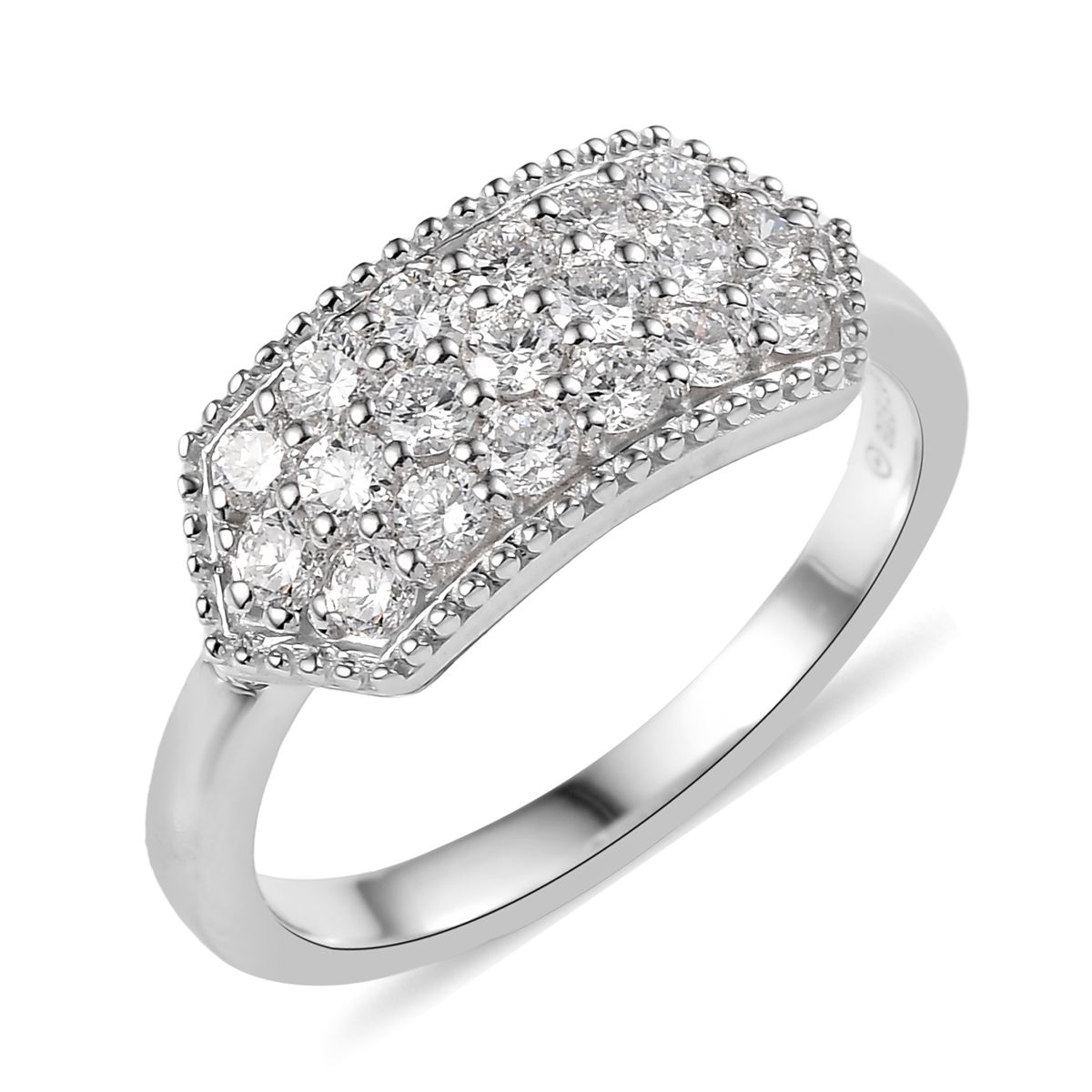 Sterling Silver 0.76CTW. Lab-Grown Diamond Fashion Ring