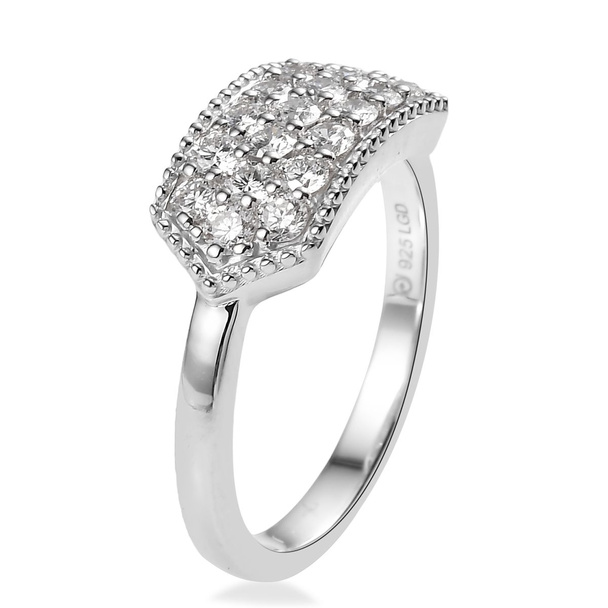 Sterling Silver 0.76CTW. Lab-Grown Diamond Fashion Ring